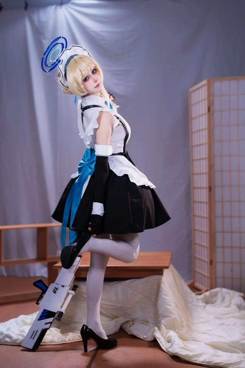 コスプレ, ブルーアーカイブ, 白ストッキング, 飛鳥馬トキ コスプレ, タクティカルメイド