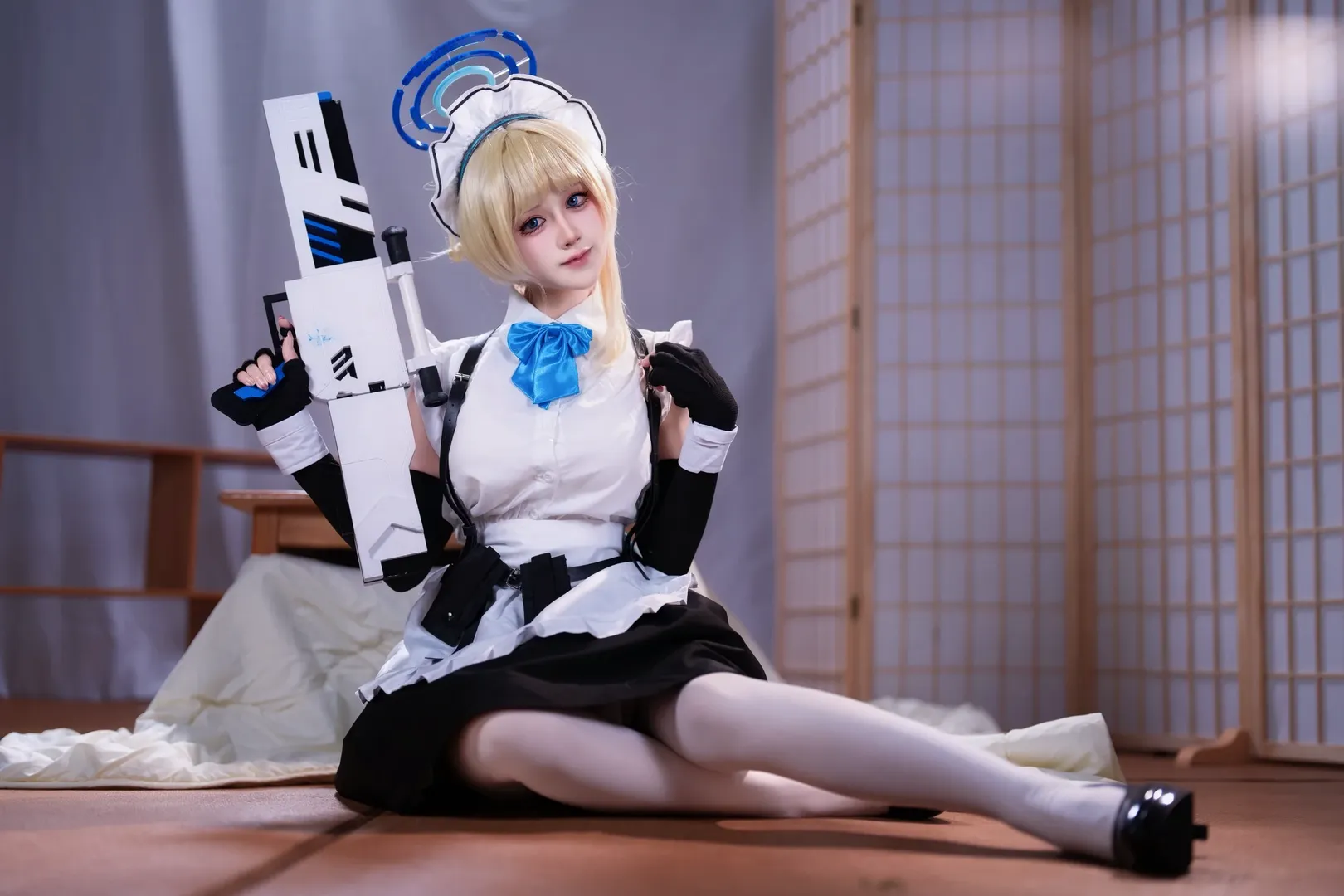 cosplay, 蔚蓝档案, 白丝, 飞鸟马时cos, 战术女仆 - 第5张