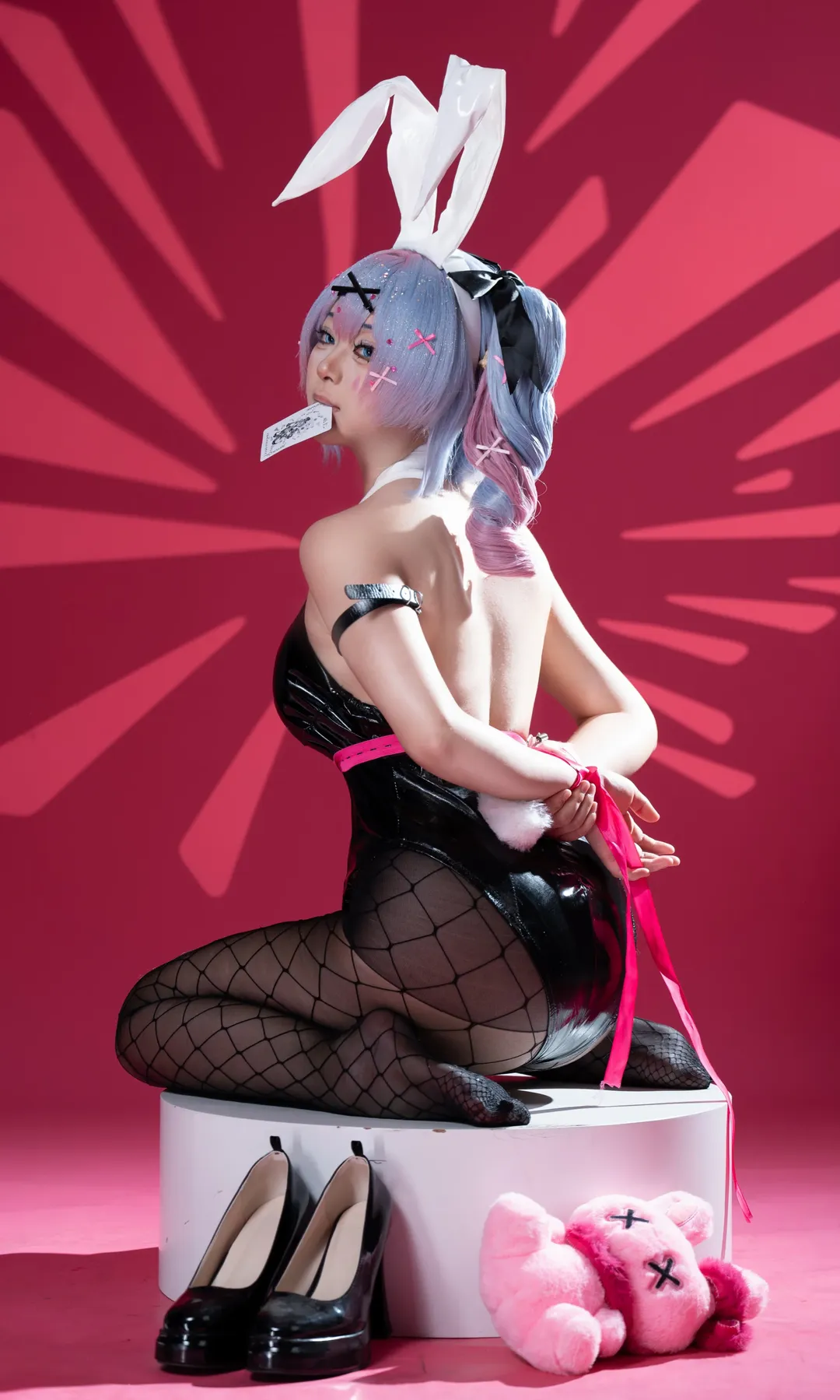 二次元摄影, 初音未来cos, 兔子洞, 丝袜穿搭, 棚拍光影 - 第2张