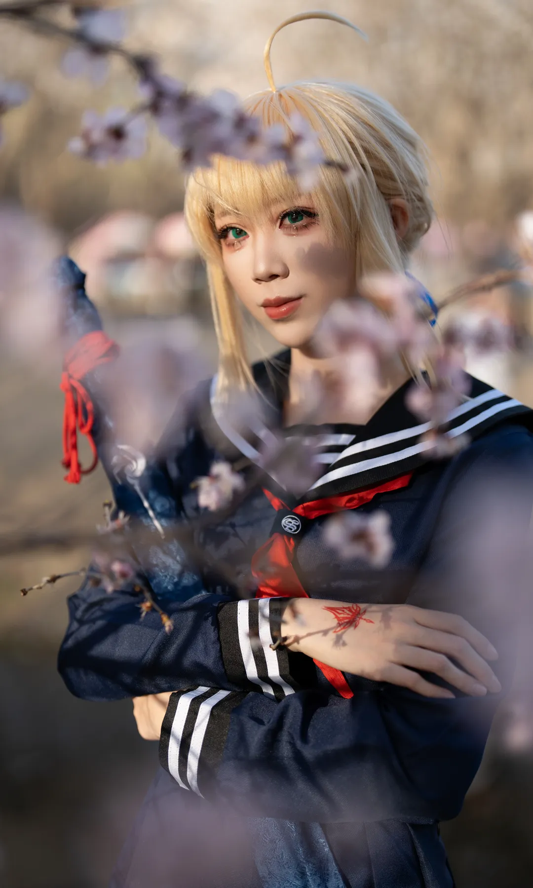 cos正片, 阿尔托莉雅cos, Fate, 白丝, jk制服 - 第6张