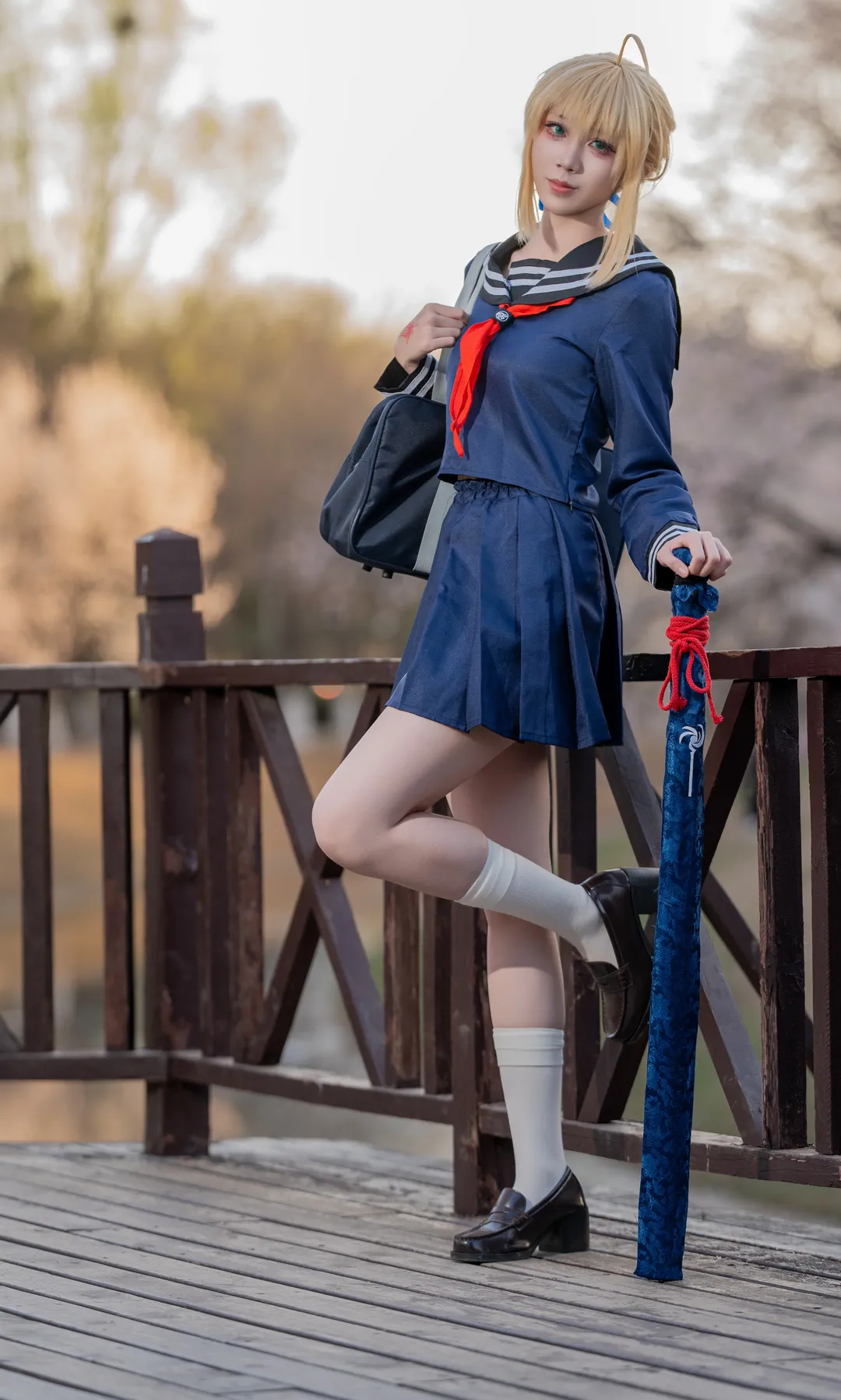 cos正片, 阿尔托莉雅cos, Fate, 白丝, jk制服 - 第9张