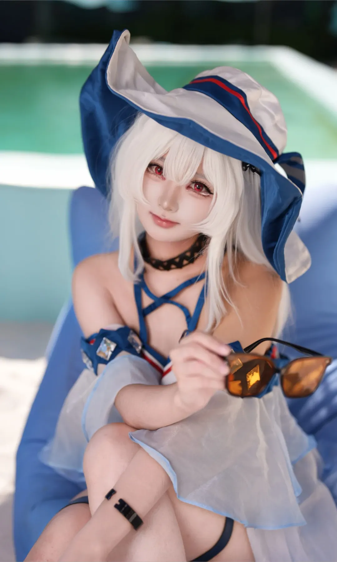 明日方舟, 泳装cosplay, 夏日写真, 斯卡蒂cos, IBIZA - 第5张