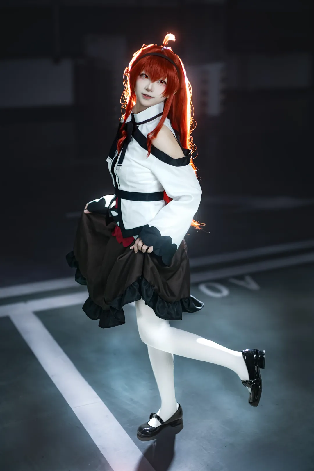 Anime-style photography, Alice cosplay, White stockings, Mushoku Tensei: Jobless Reincarnation, Backlit convention photo - Image 5
