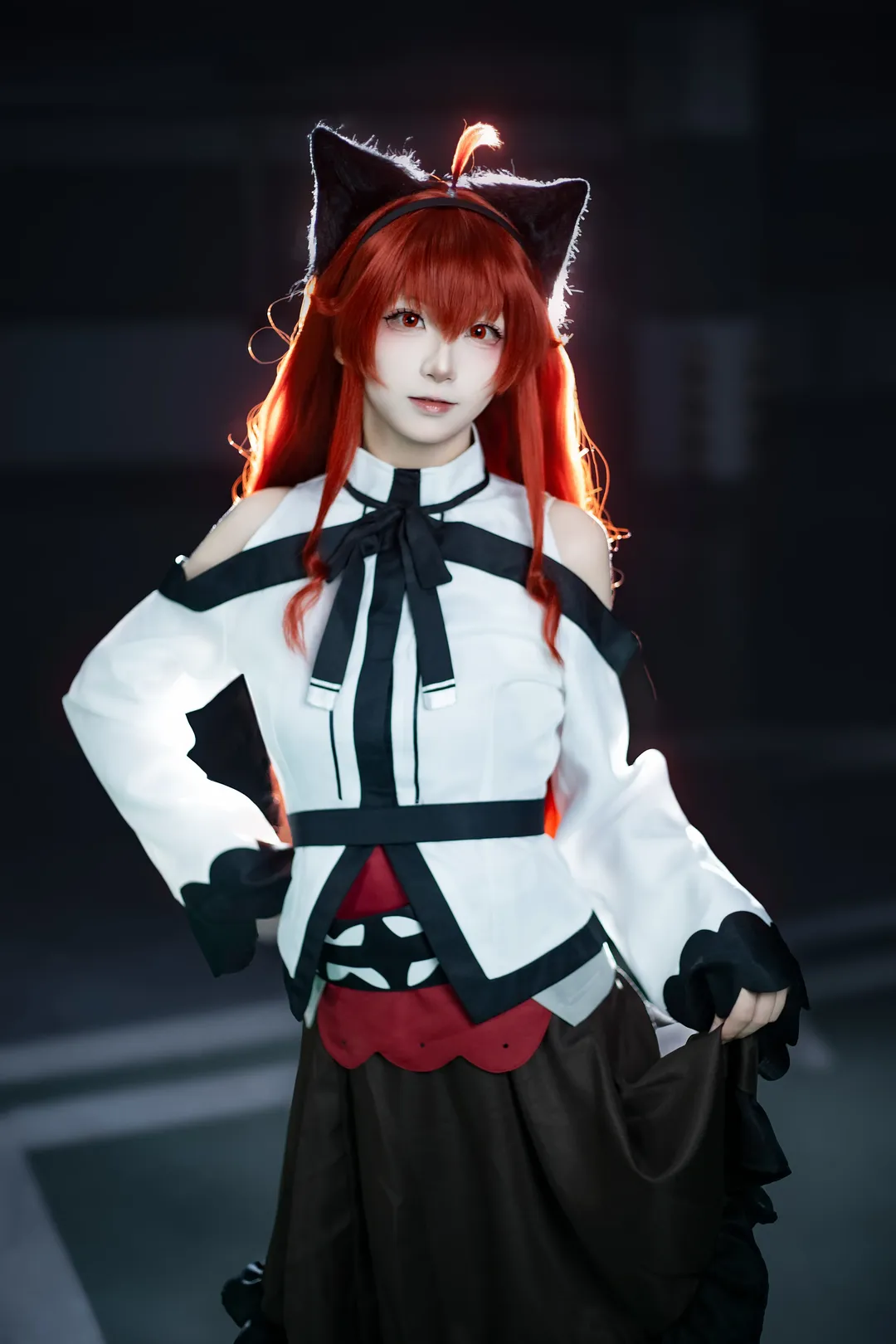 Anime-style photography, Alice cosplay, White stockings, Mushoku Tensei: Jobless Reincarnation, Backlit convention photo - Image 6
