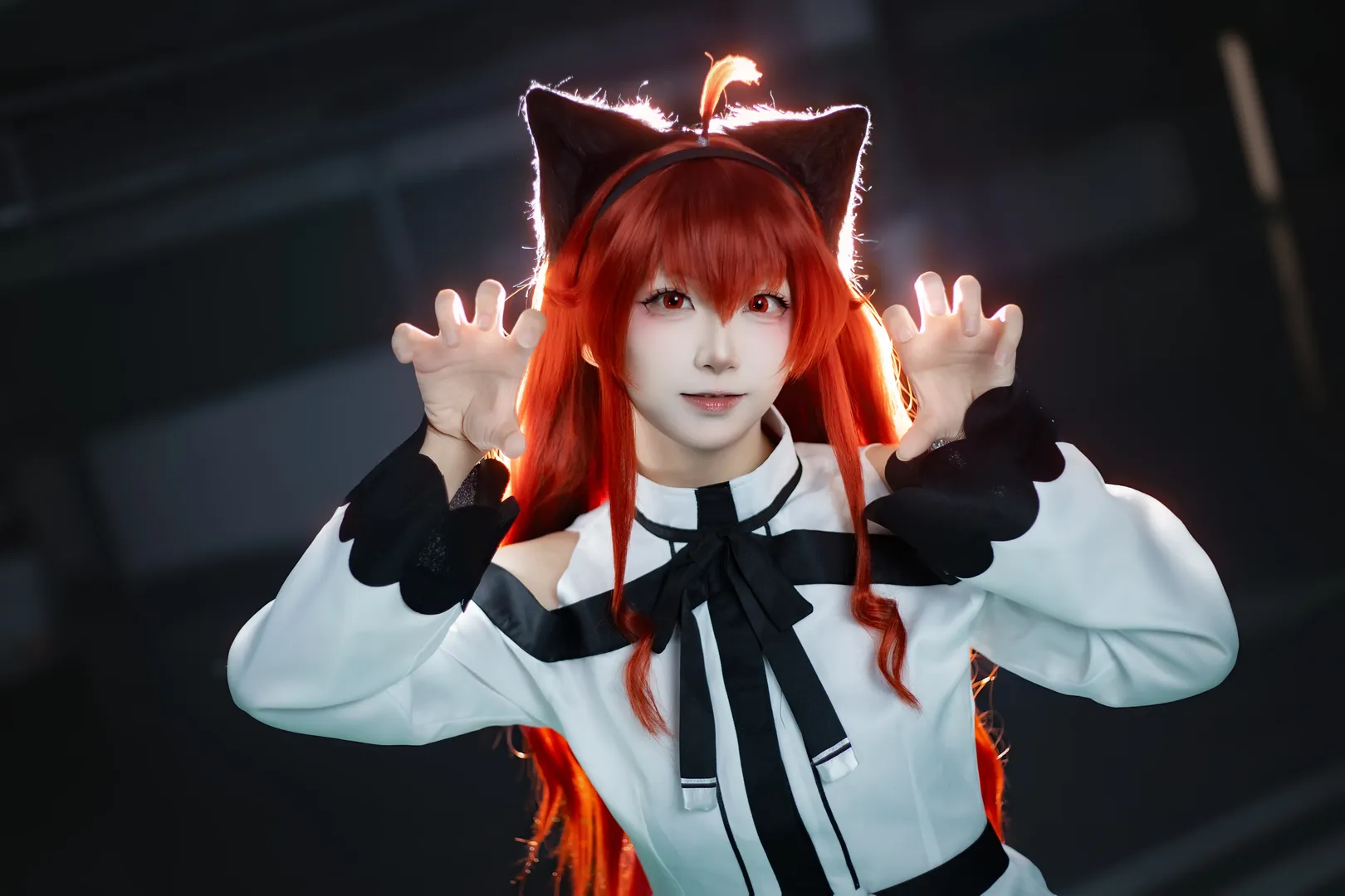 Anime-style photography, Alice cosplay, White stockings, Mushoku Tensei: Jobless Reincarnation, Backlit convention photo - Image 7