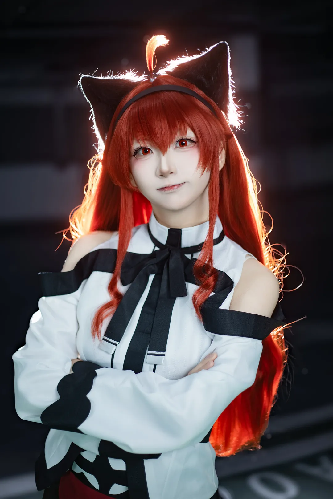 Anime-style photography, Alice cosplay, White stockings, Mushoku Tensei: Jobless Reincarnation, Backlit convention photo - Image 8