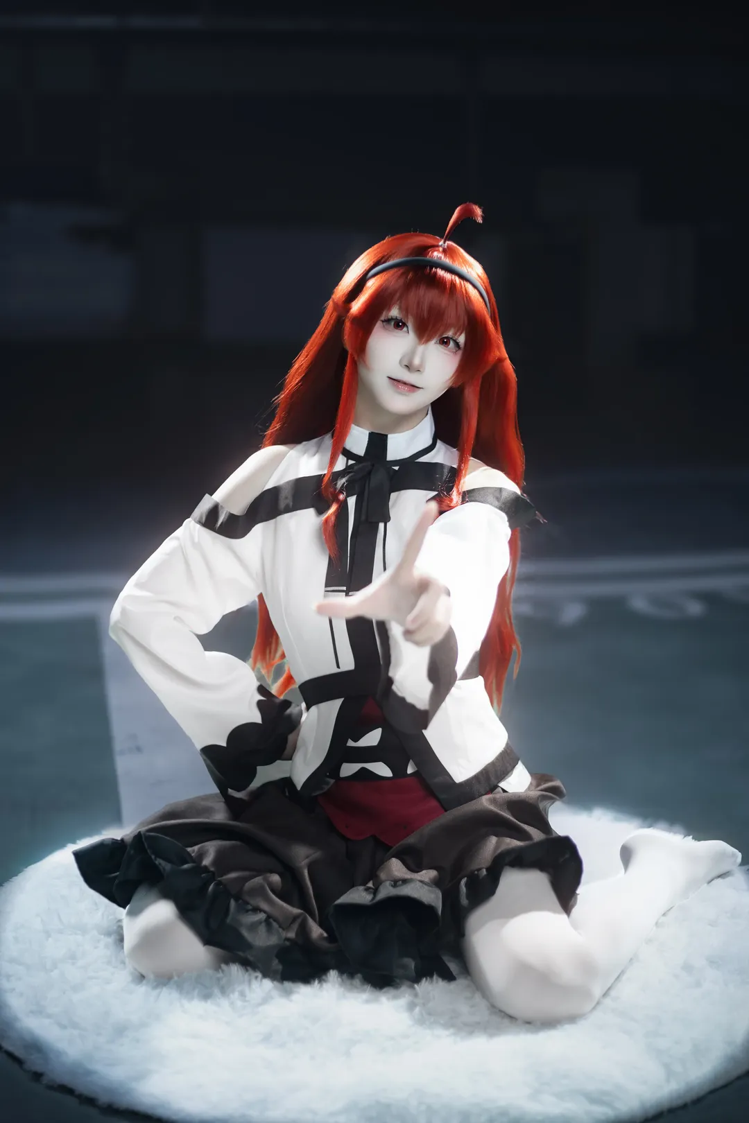 Anime-style photography, Alice cosplay, White stockings, Mushoku Tensei: Jobless Reincarnation, Backlit convention photo - Image 9