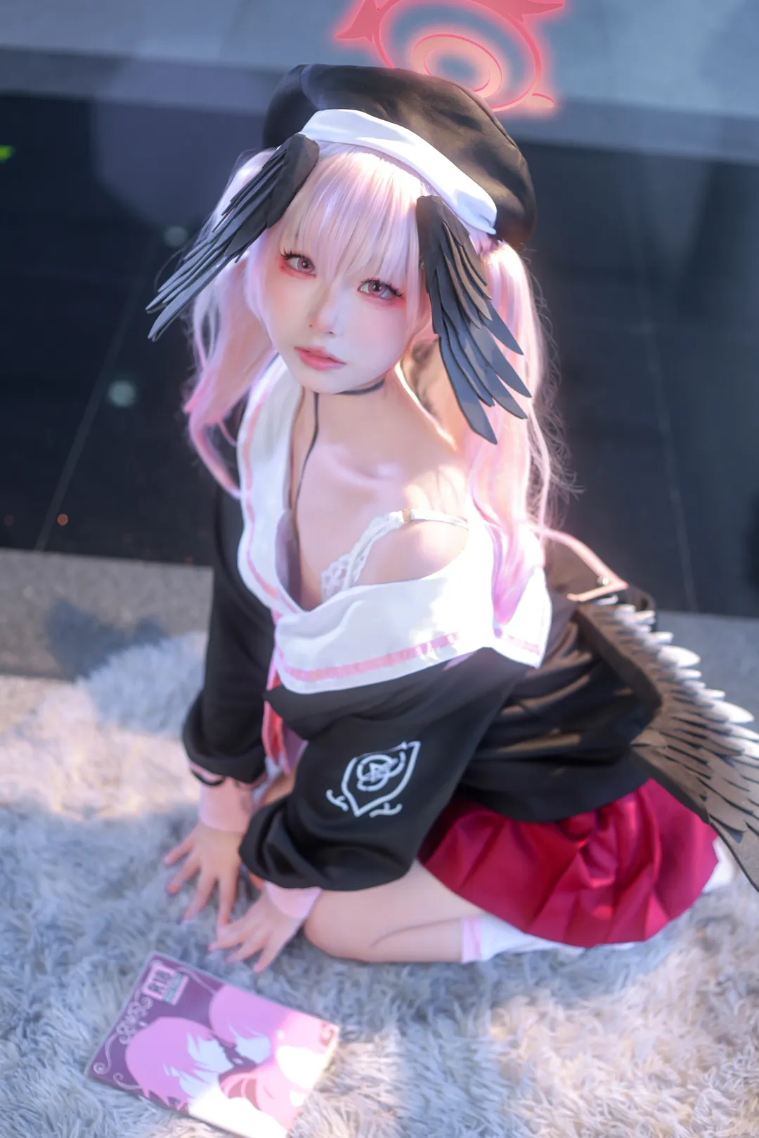 二次元摄影, 蔚蓝档案, 下江小春cos, cosplay场照, 白丝穿搭