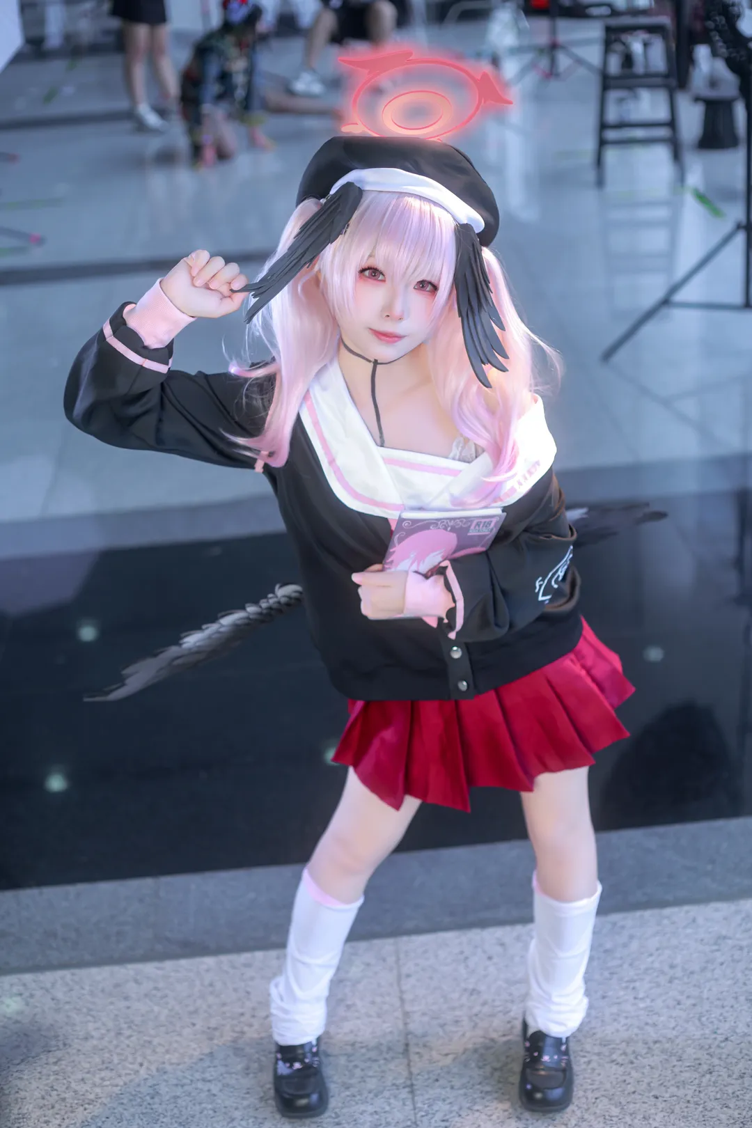 Anime-style photography, Blue Archive, Shimoe Koharu cosplay, Cosplay convention photos, White thigh-highs outfit - Image 7