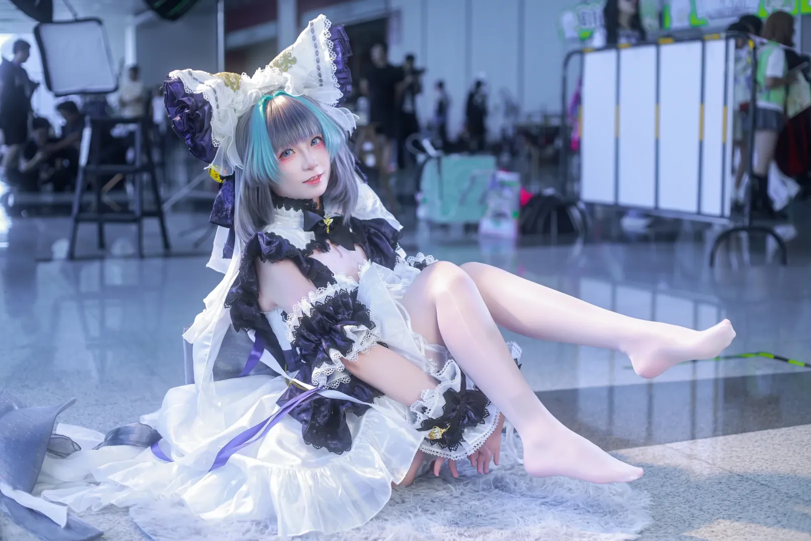チェシャー コスプレ, アズールレーン, イベント写真, 白ニーソコーデ, ロリータスタイル