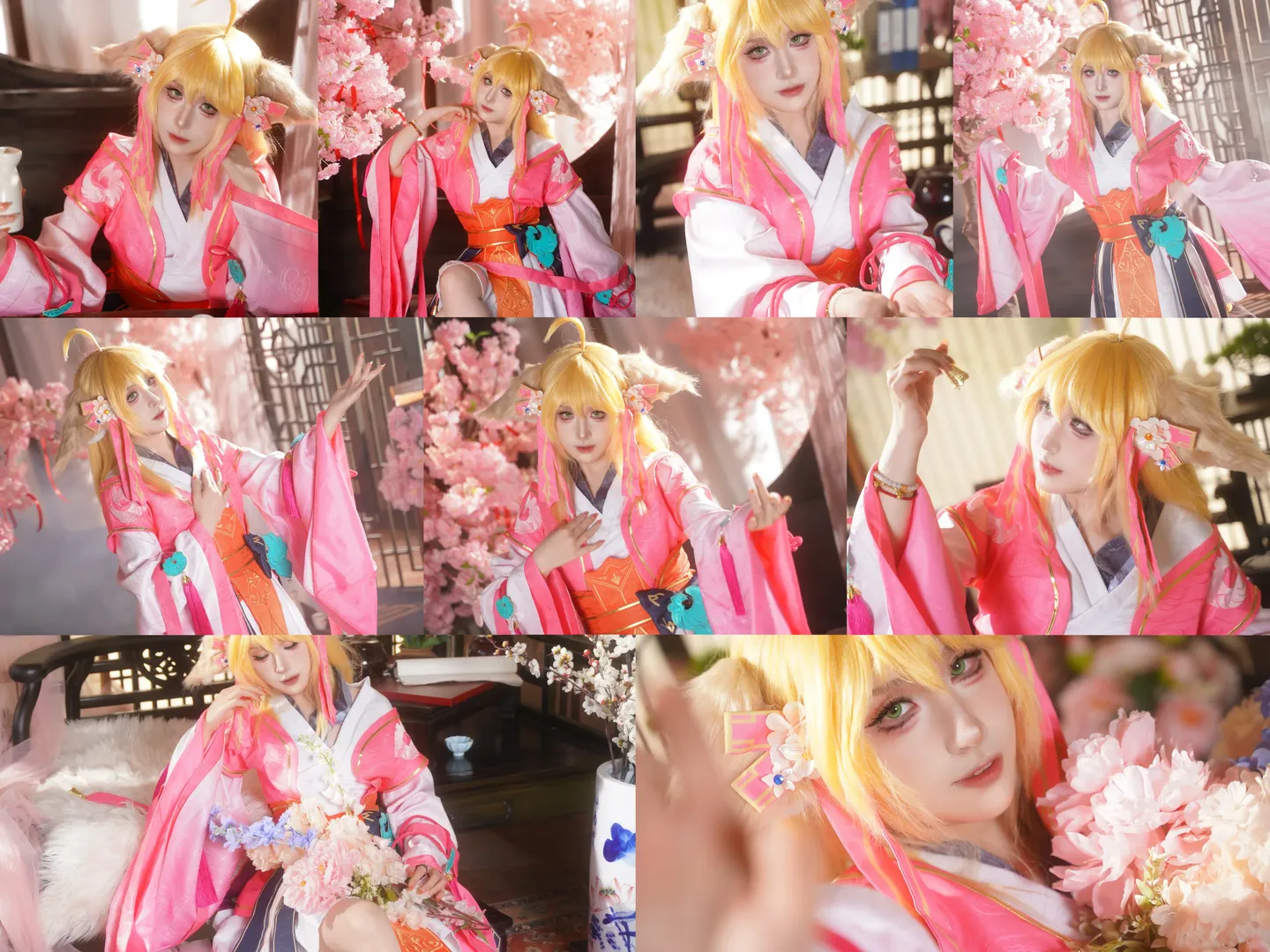 二次元, 古风cosplay, 兽耳装扮, 摄影棚写真, 少司缘涂山红红cos - 第1张