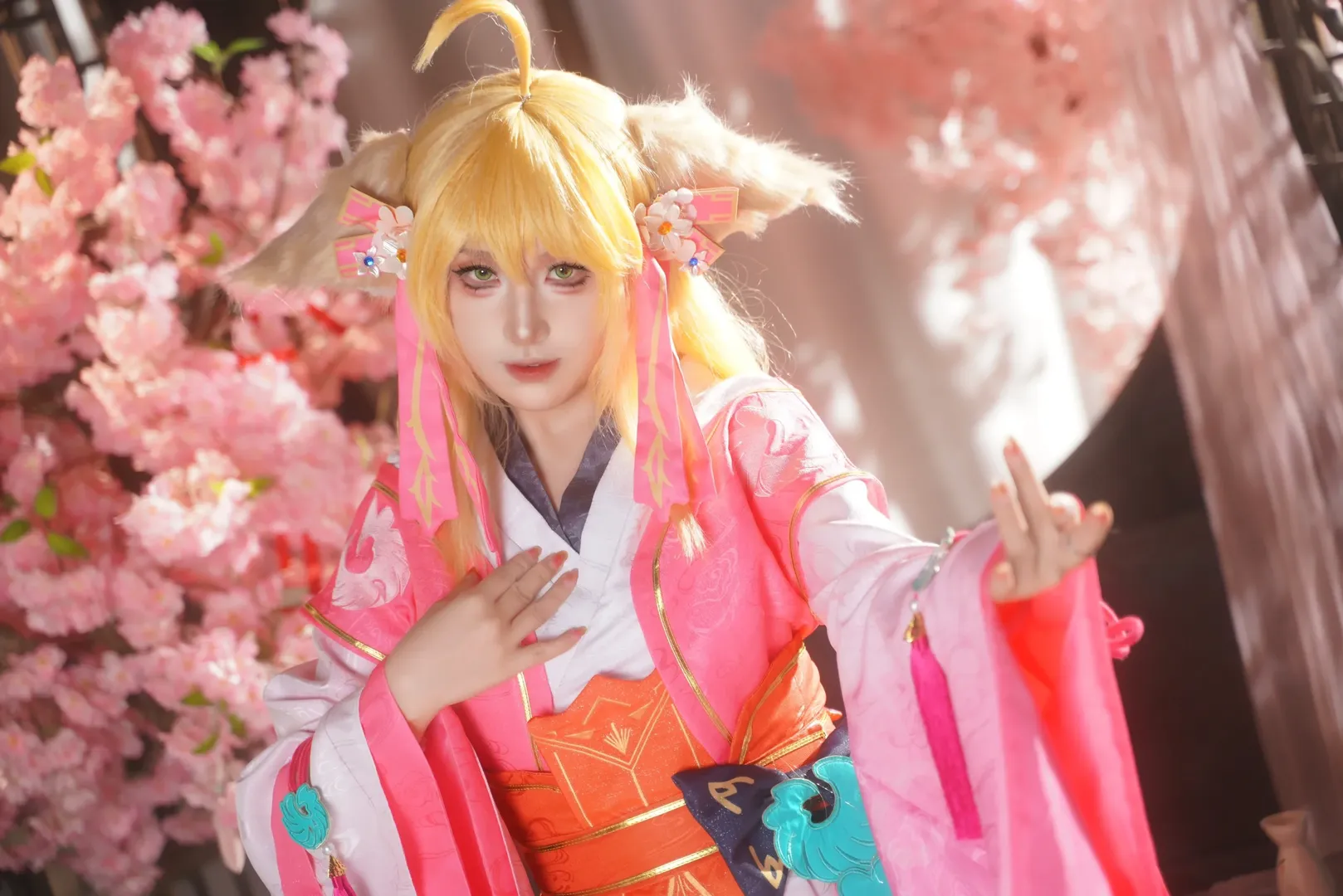 二次元, 古风cosplay, 兽耳装扮, 摄影棚写真, 少司缘涂山红红cos - 第2张