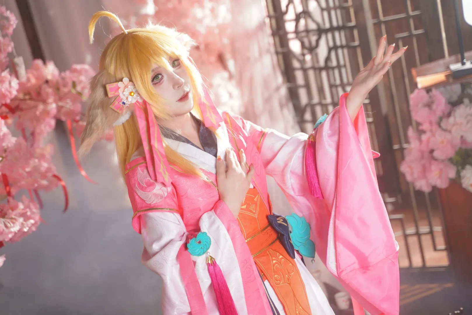 二次元, 古风cosplay, 兽耳装扮, 摄影棚写真, 少司缘涂山红红cos - 第6张
