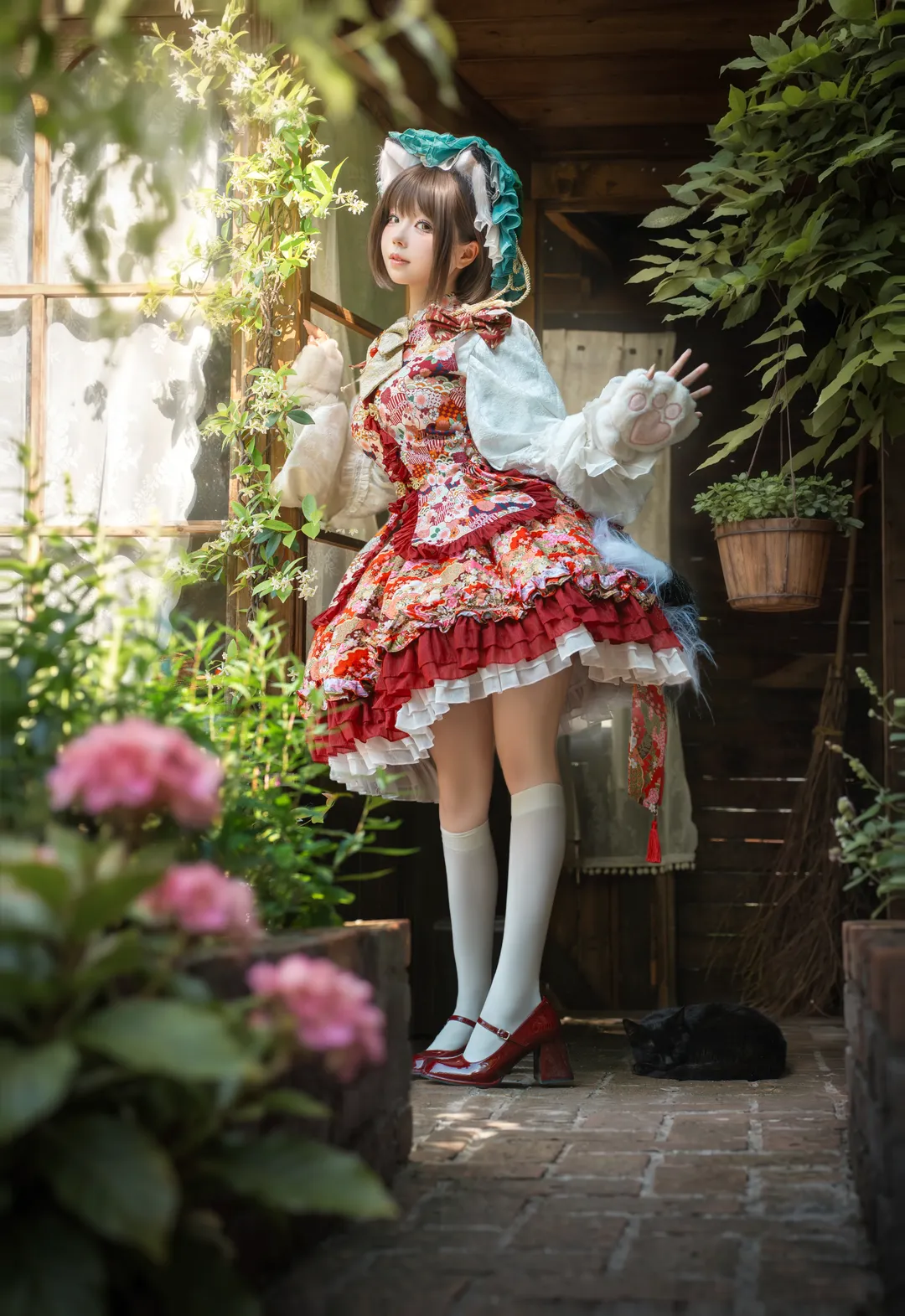 cosplay, 东方project, 白丝, 八云橙cos, 森系木屋 - 第1张