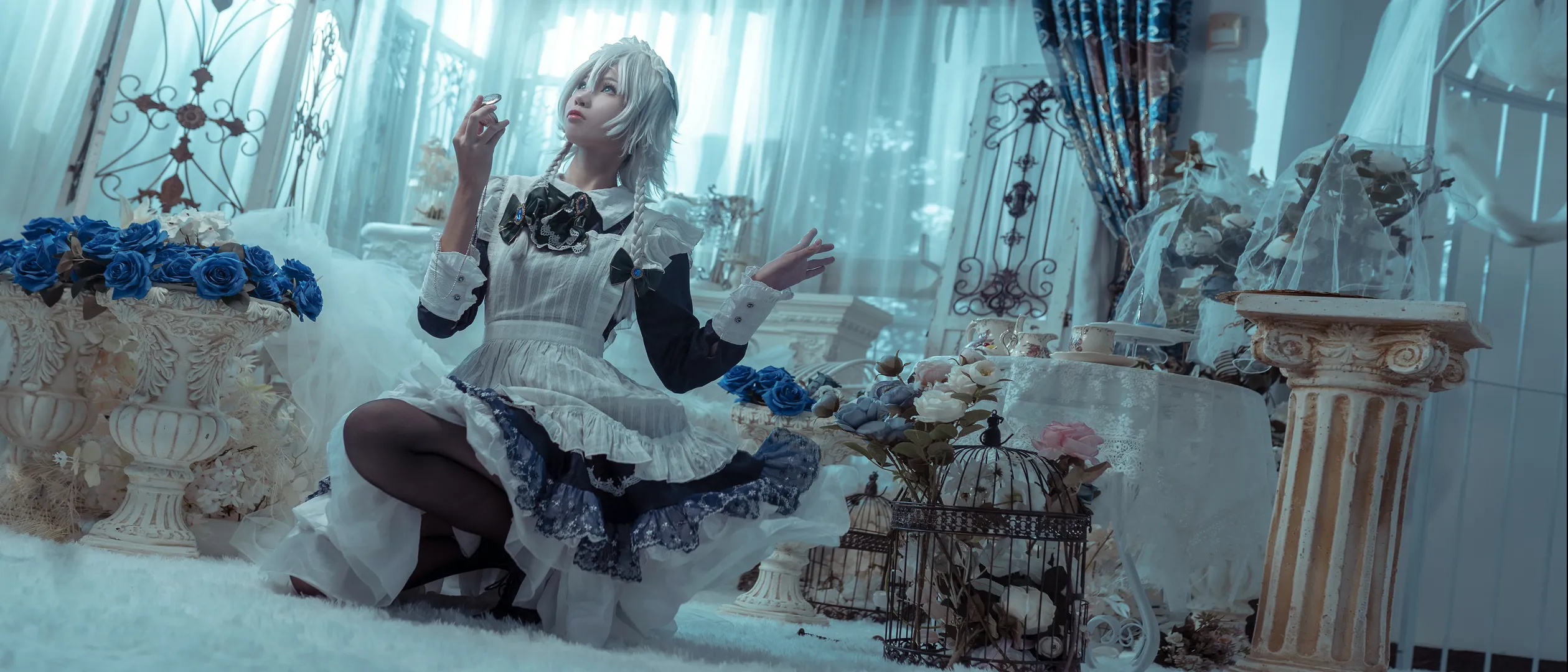 东方Project, 十六夜咲夜cos, 黑丝穿搭, 女仆cos, 优雅永不过时