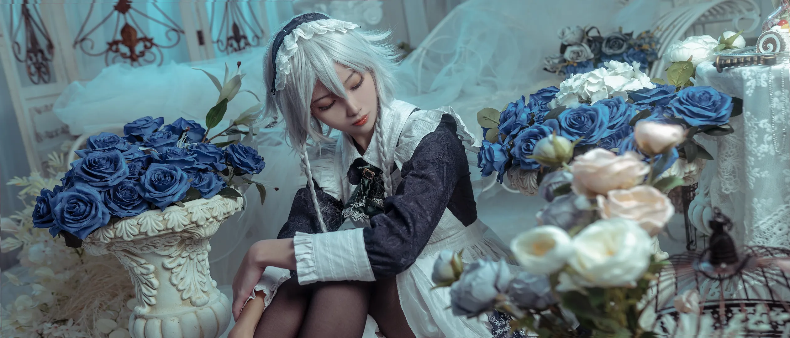 东方Project, 十六夜咲夜cos, 黑丝穿搭, 女仆cos, 优雅永不过时 - 第3张