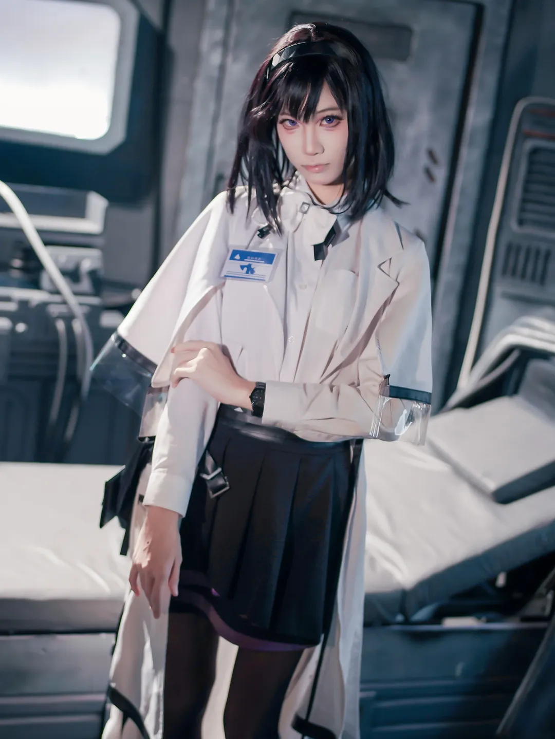 明日方舟, 黑絲, cosplay分享, 普瑞賽斯cos, 科幻制服