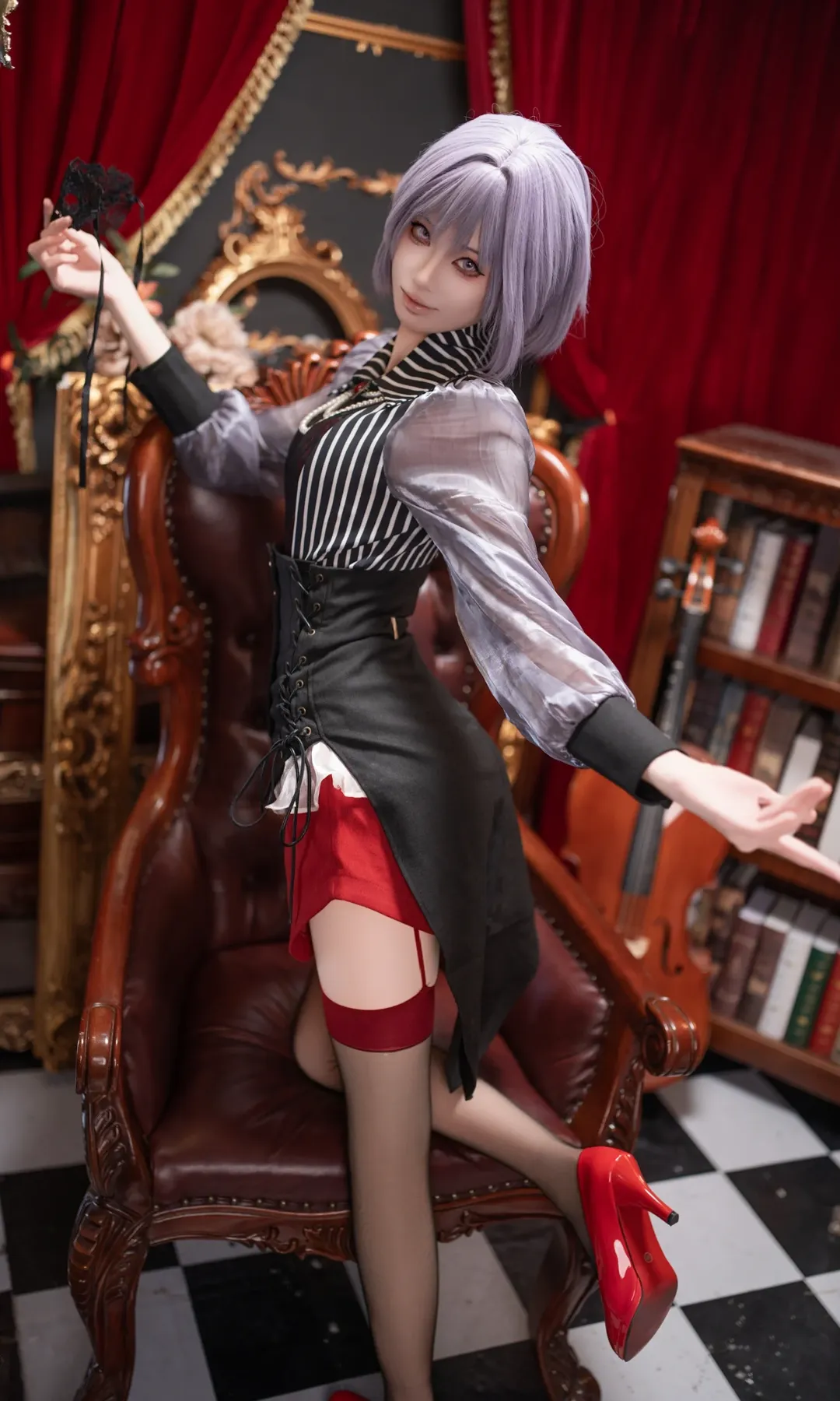 cosplay, AveMujica, 黑丝, 祐天寺若麦cos, 喵梦cos