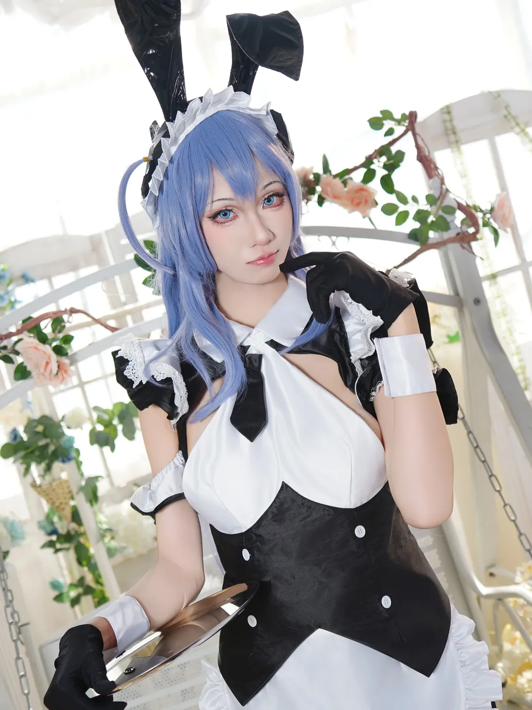 Azur Lane, Casual cosplay, Garden exterior, New Jersey cosplay, Bunny girl maid