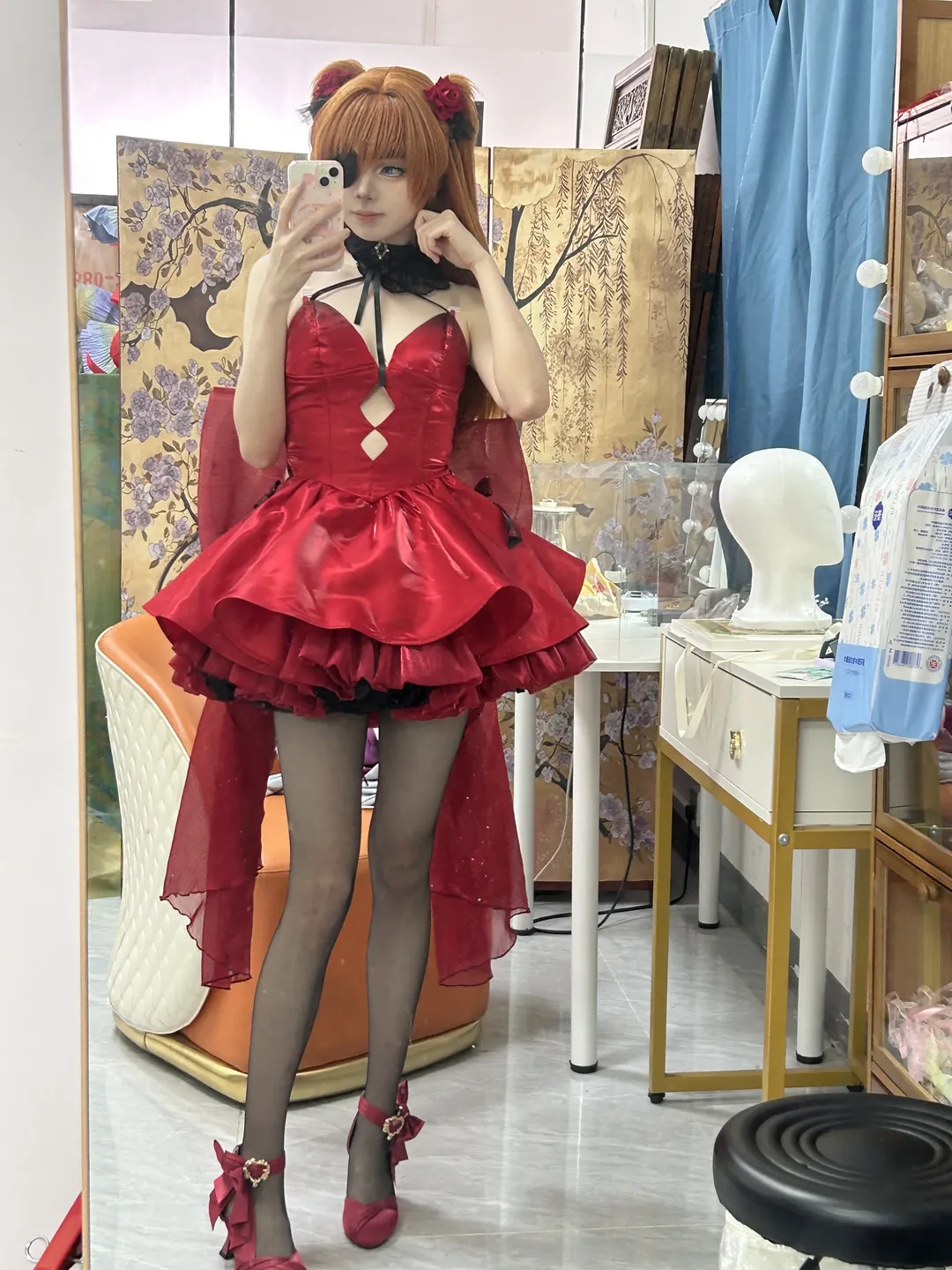 明日香cos, 新世纪福音战士, 黑丝穿搭, cosplay测评, 明日香NIKKE联动 - 第2张