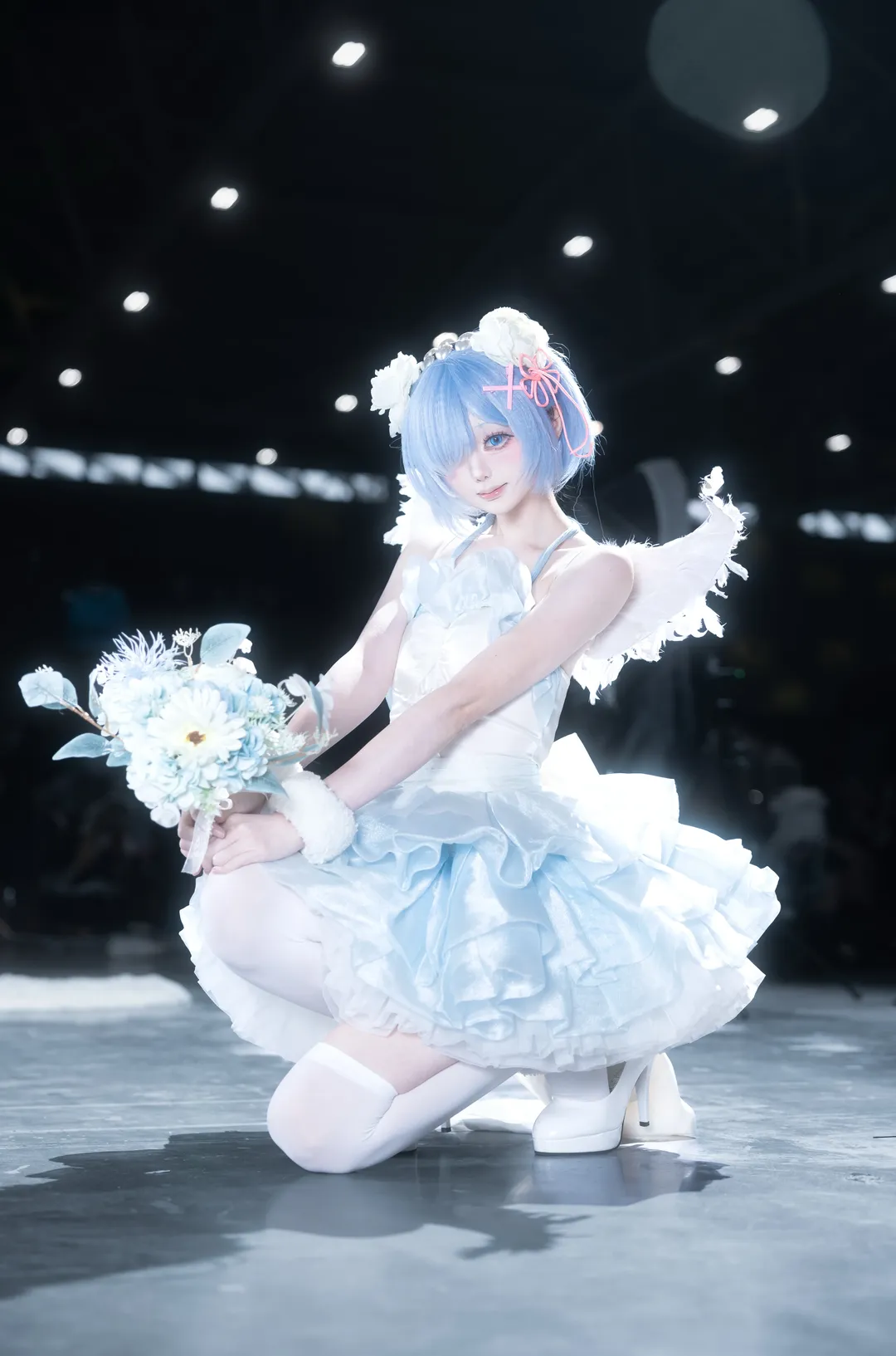 cosplay, 从零开始的异世界生活, 蓝色系穿搭, 白丝, 天使造型