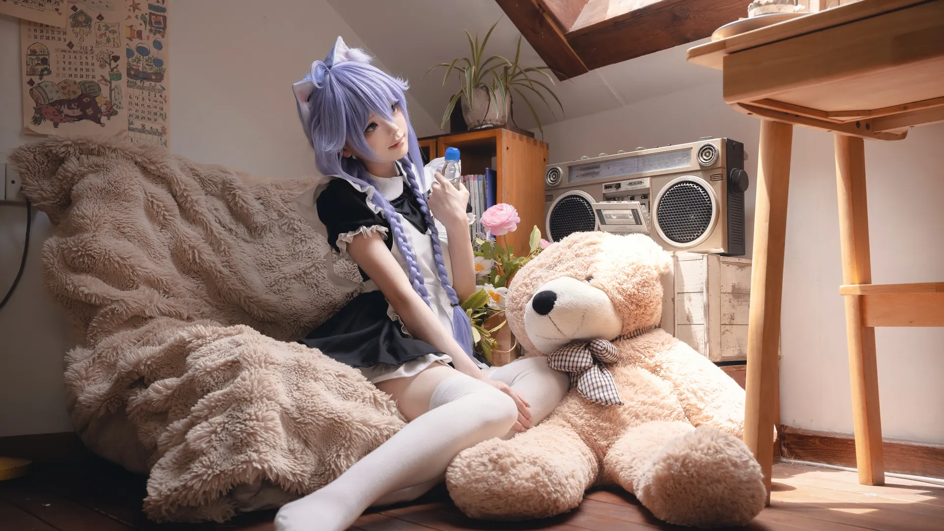 二次元cosplay, 洛琪希cos, 无职转生, 居家风摄影, 女仆装写真 - 第2张