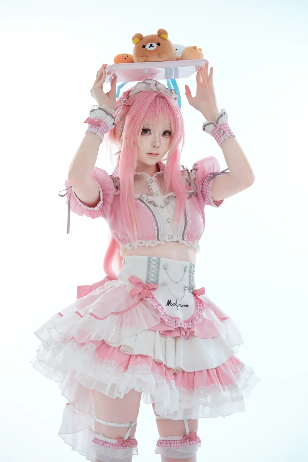 鳴潮, エイメス コスプレ, メイド服, 二次元コスプレ, ピンク髪コスプレ - 1枚目