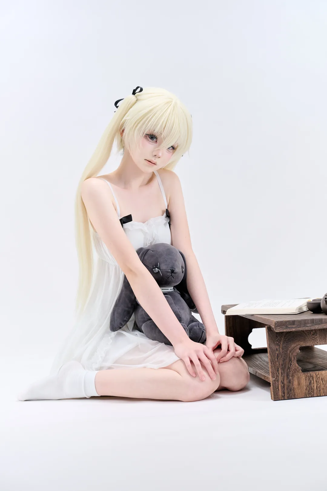 二次元少女, 春日野穹cos, 缘之空, 双马尾, 白丝cos - 第1张