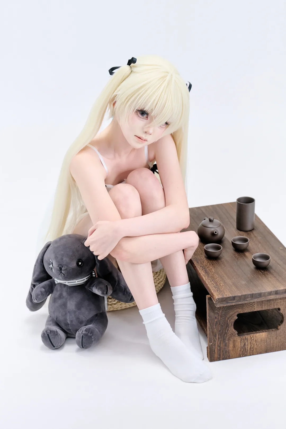 二次元少女, 春日野穹cos, 缘之空, 双马尾, 白丝cos