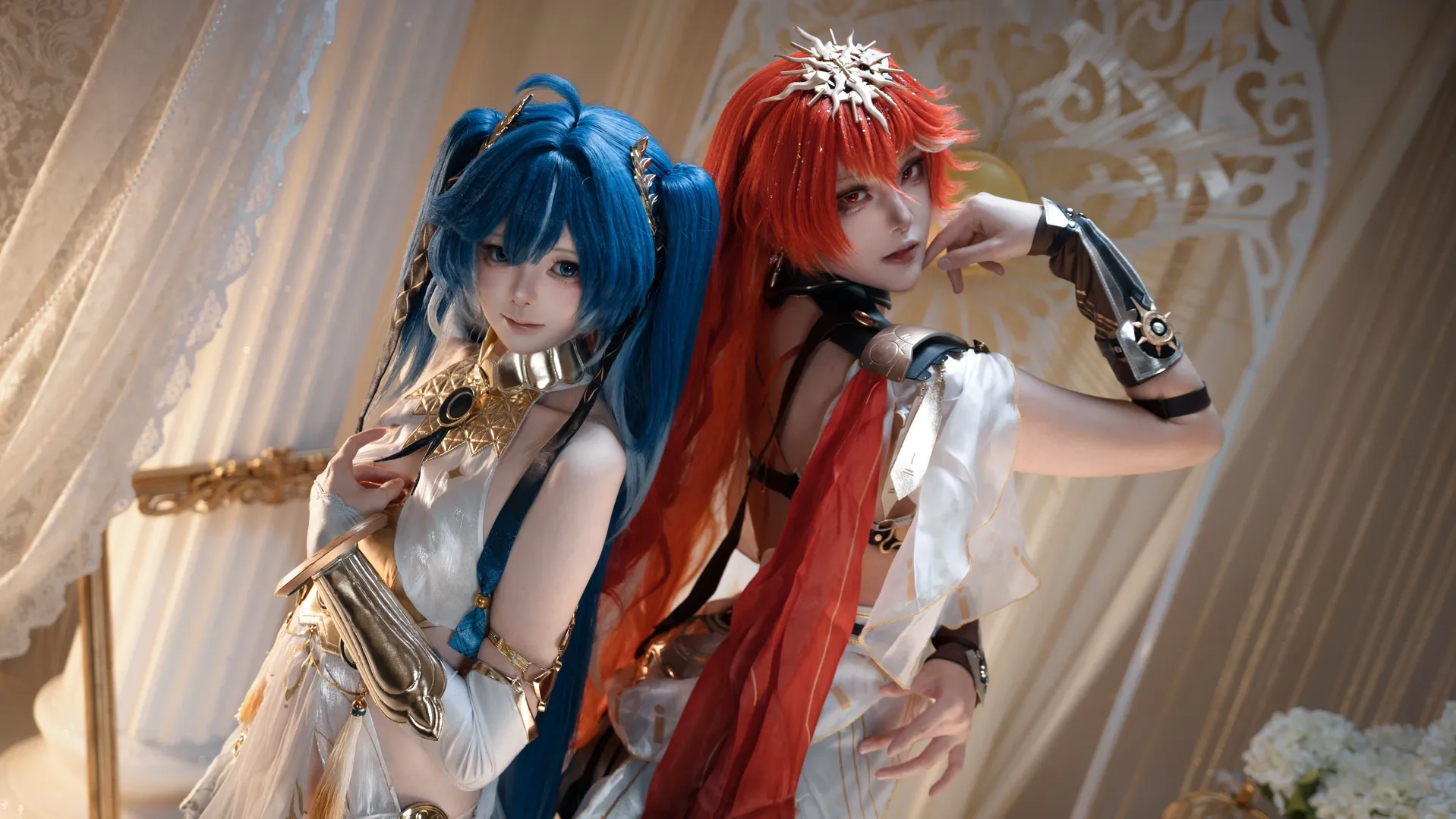 鸣潮, 尤诺cos, cosplay摄影, 奥古斯塔cos, 日月同辉 - 第4张