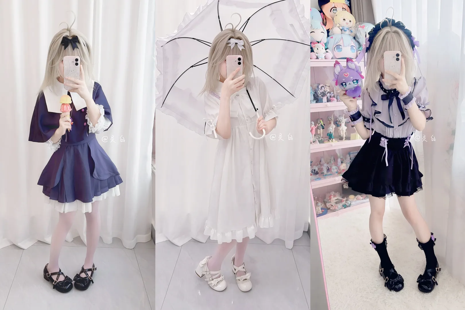 森亞露露卡cos, 名偵探光之美少女, 蕾絲洋裝, 白色連褲襪, 日常Cosplay - 第1張