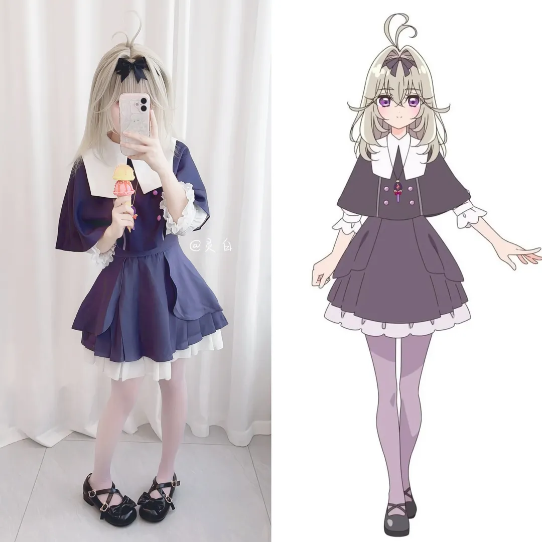 森亚露露卡cos, 名侦探光之美少女, 蕾丝洋装, 白色连裤袜, 日常Cosplay