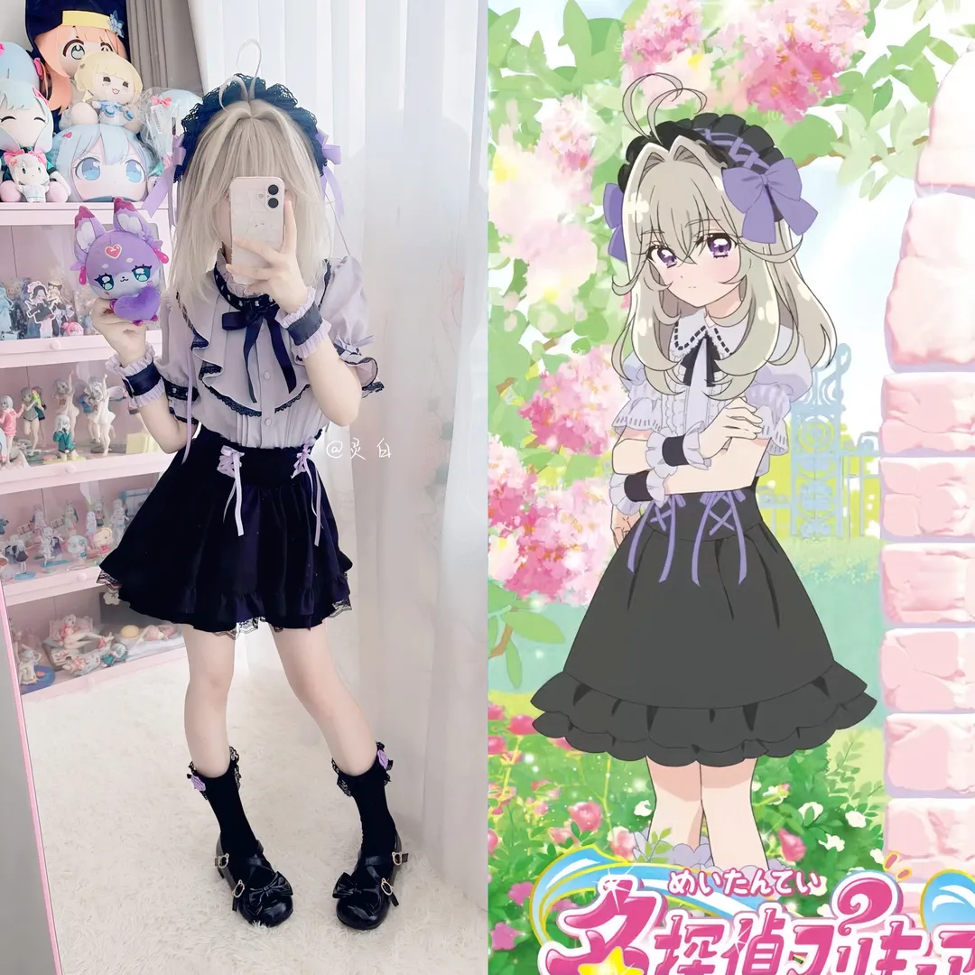 森亞露露卡cos, 名偵探光之美少女, 蕾絲洋裝, 白色連褲襪, 日常Cosplay - 第3張
