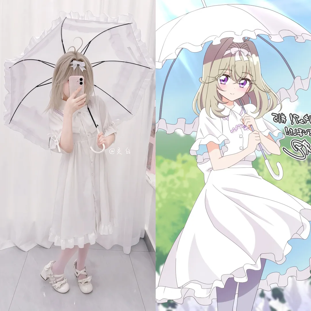 森亞露露卡cos, 名偵探光之美少女, 蕾絲洋裝, 白色連褲襪, 日常Cosplay - 第4張