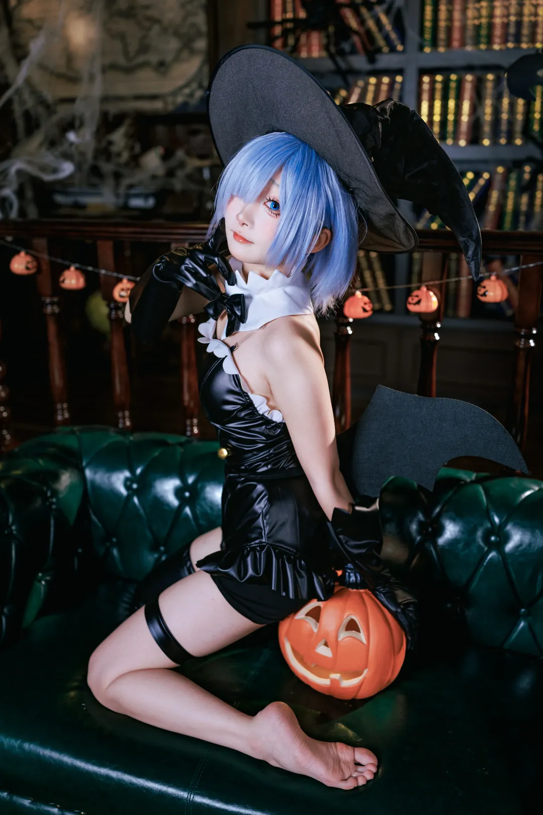 Re:ゼロから始める異世界生活, レム コスプレ, ハロウィンコスプレ, 魔女の仮装, レトロな書斎の撮影 - 1枚目