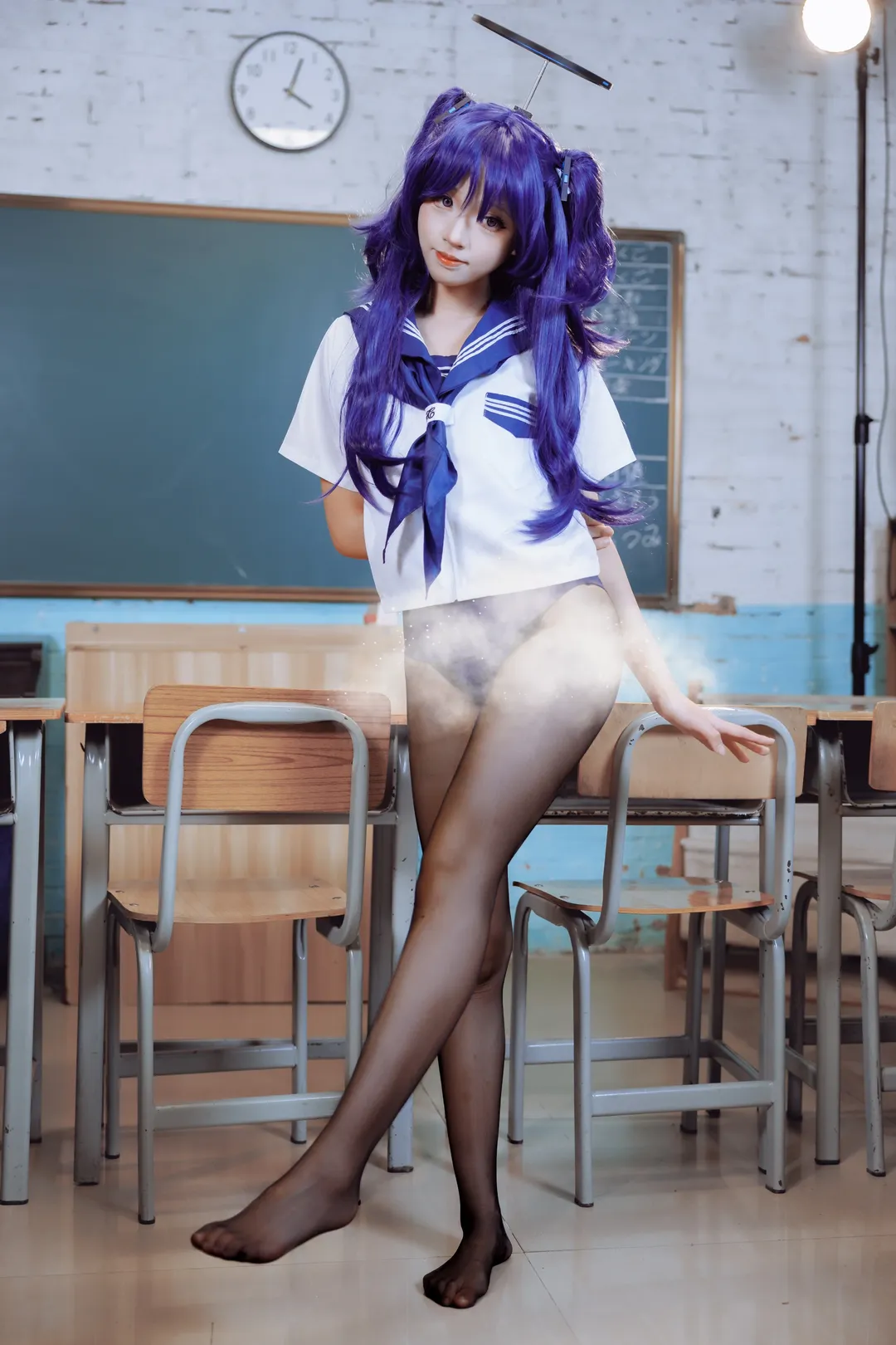 蔚蓝档案, 早濑优香cos, 死库水cos, 黑丝cosplay, 佳能R62 - 第3张