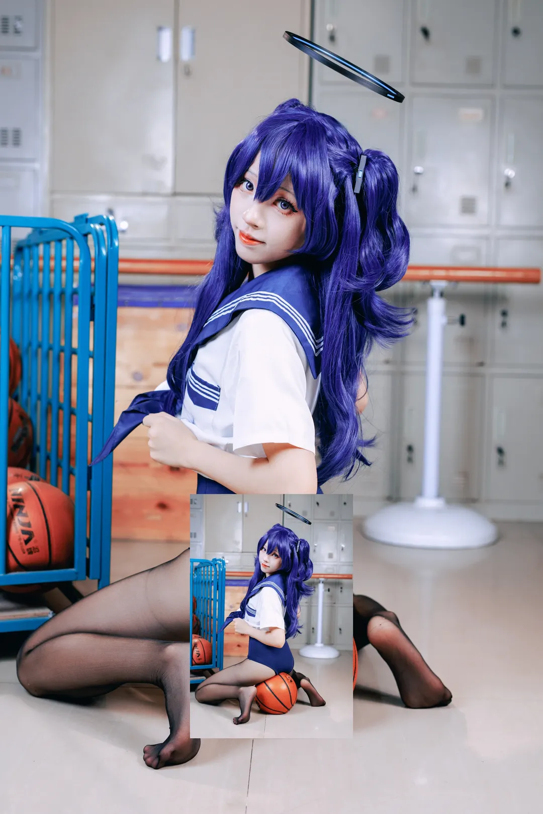 蔚蓝档案, 校园风摄影, 死库水cos, 黑丝cosplay, 旱濑优香cos - 第2张