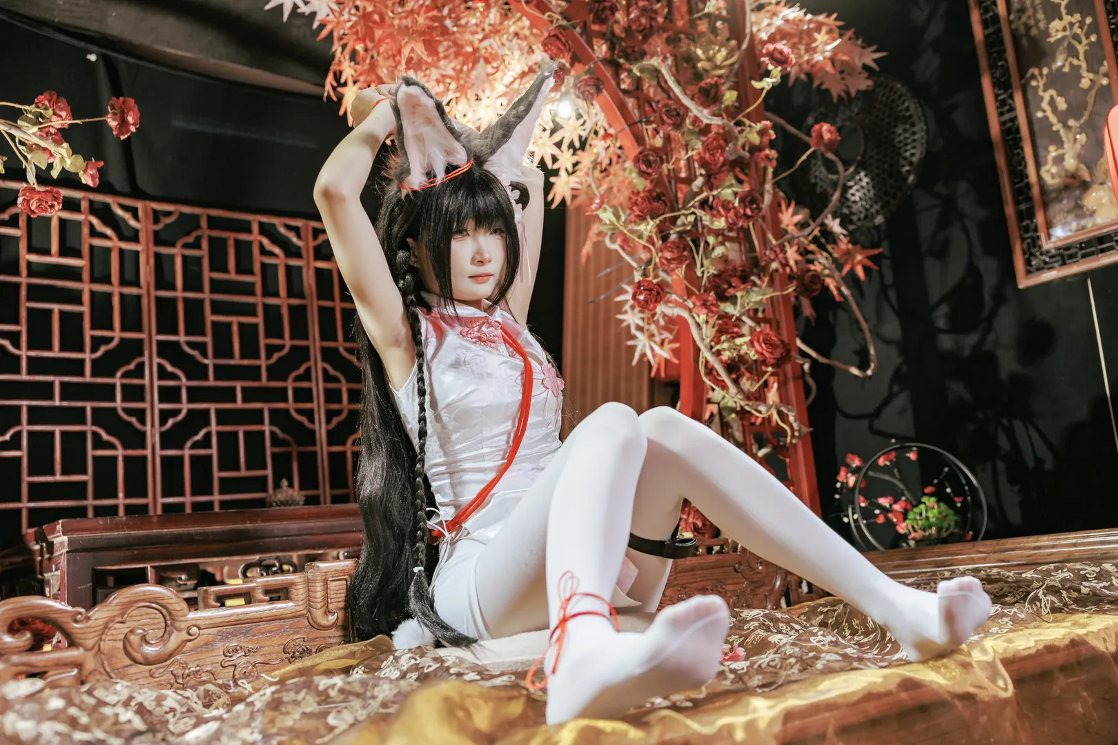 碧蓝航线, 中式旗袍, 兽耳娘, 白丝cos, 长门cos