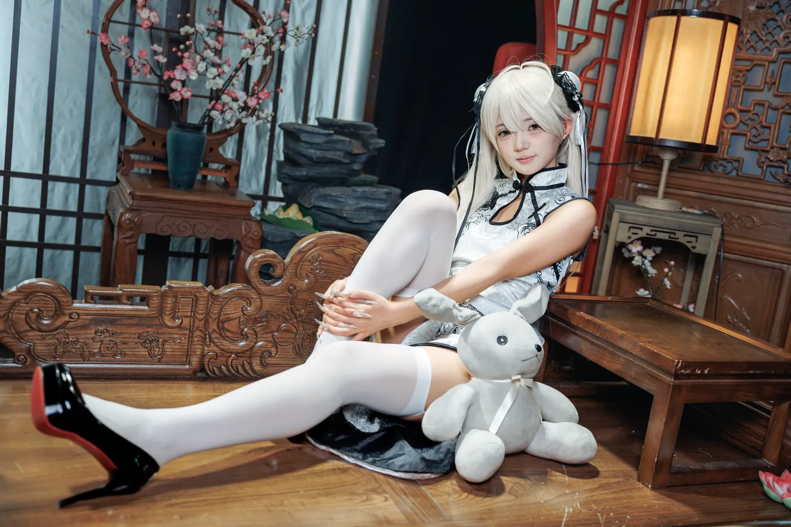 二次元, 春日野穹 コスプレ, ヨスガノソラ, 白ストッキング, 中華風シーン