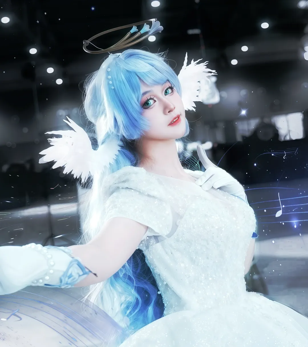 二次元摄影, 崩坏星穹铁道, 知更鸟cos, 白色礼服cos, 天环族歌者 - 第1张