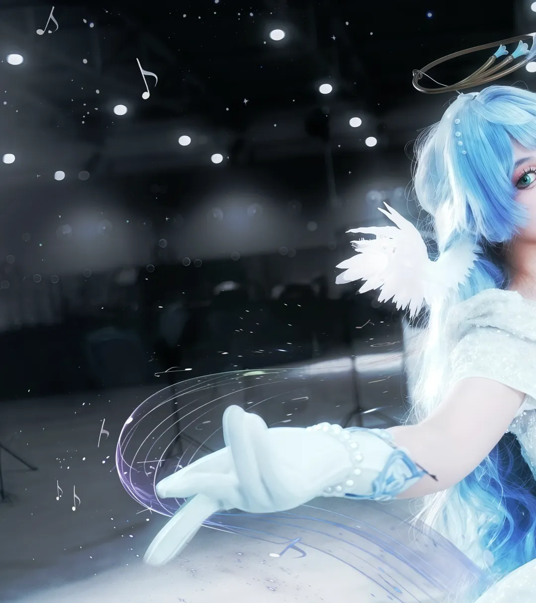 二次元摄影, 崩坏星穹铁道, 知更鸟cos, 白色礼服cos, 天环族歌者 - 第2张