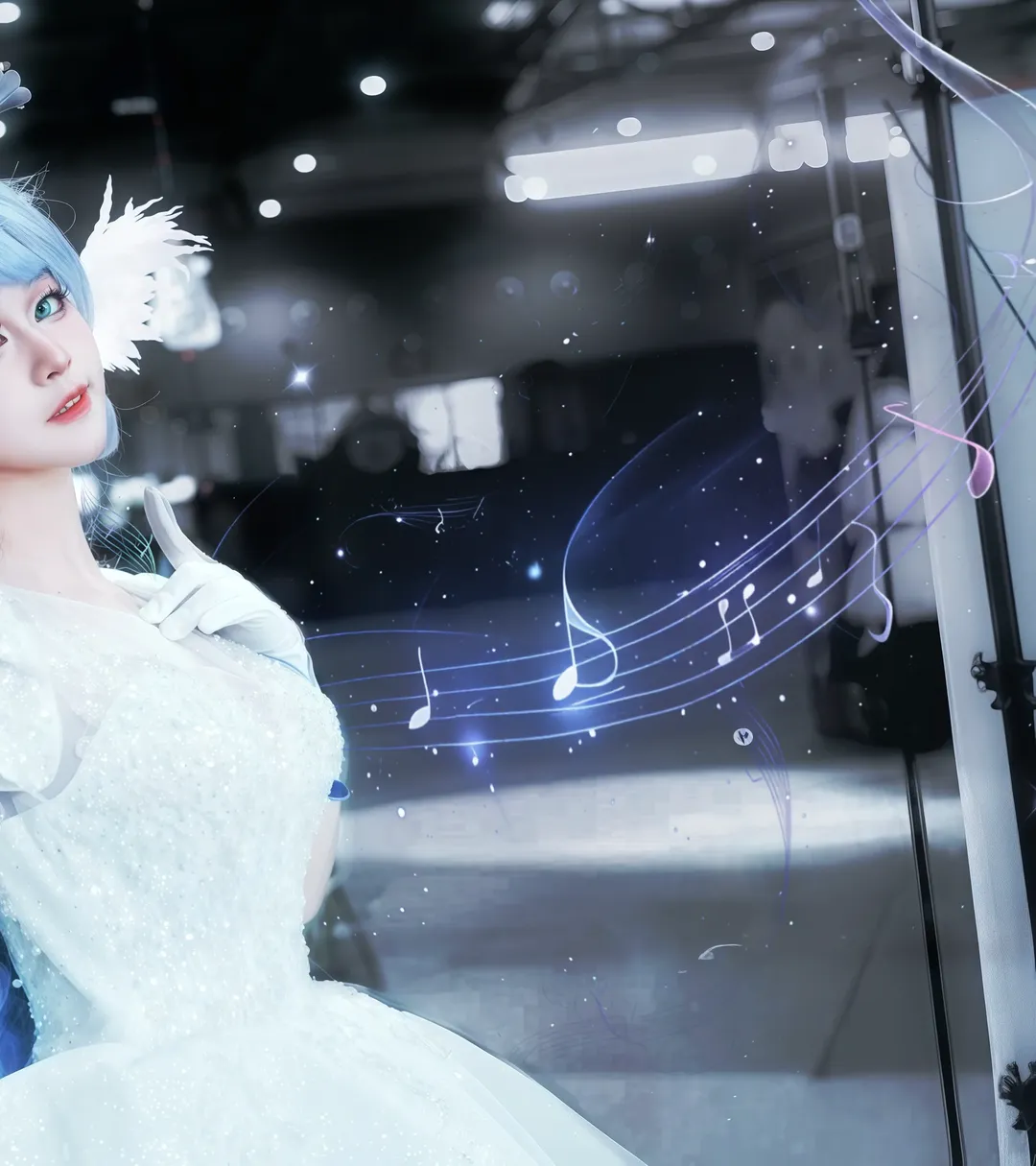 二次元摄影, 崩坏星穹铁道, 知更鸟cos, 白色礼服cos, 天环族歌者 - 第3张