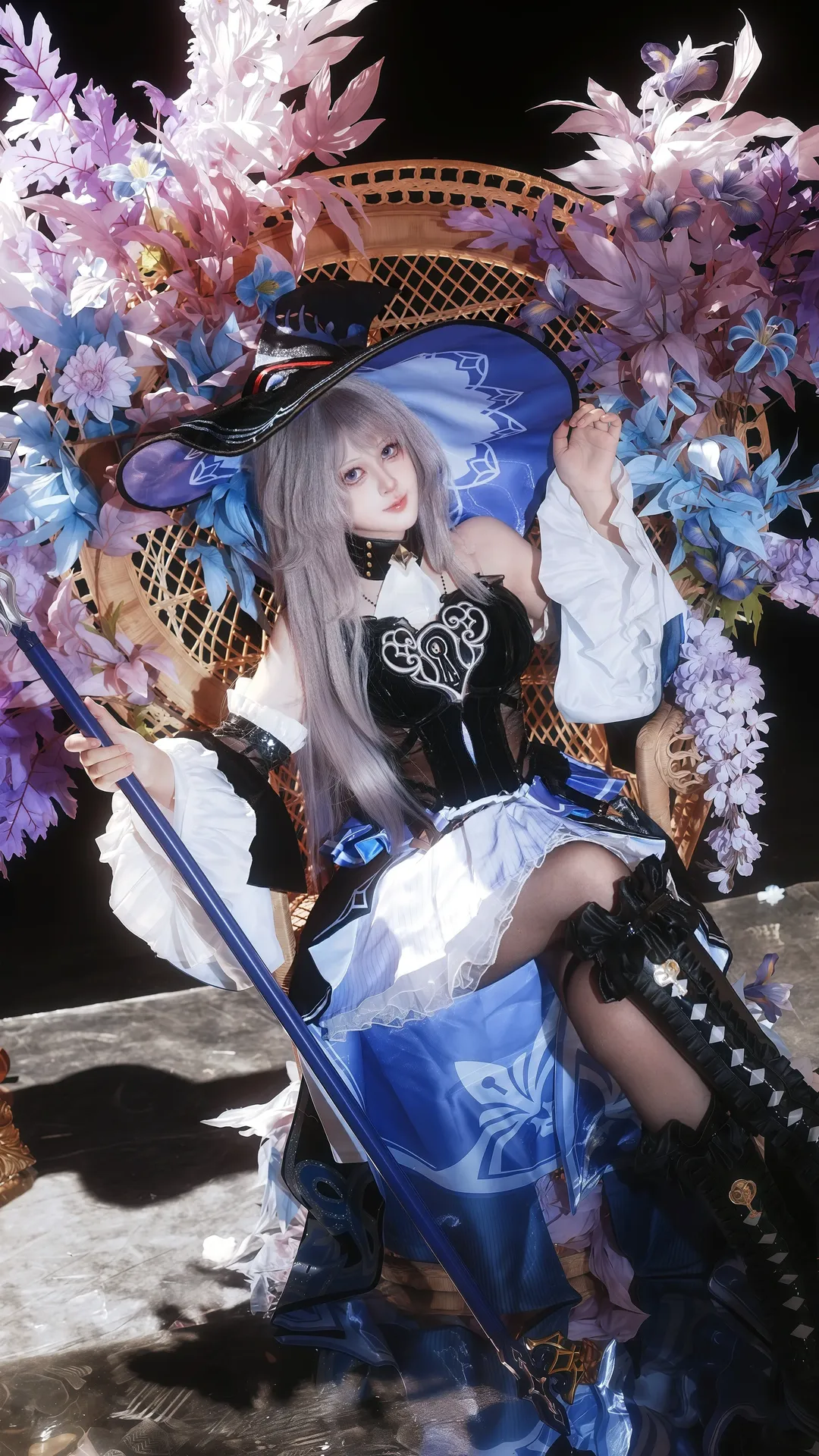 崩坏星穹铁道, 大黑塔cos, cosplay摄影, 魔女装扮, 棚拍日常 - 第1张