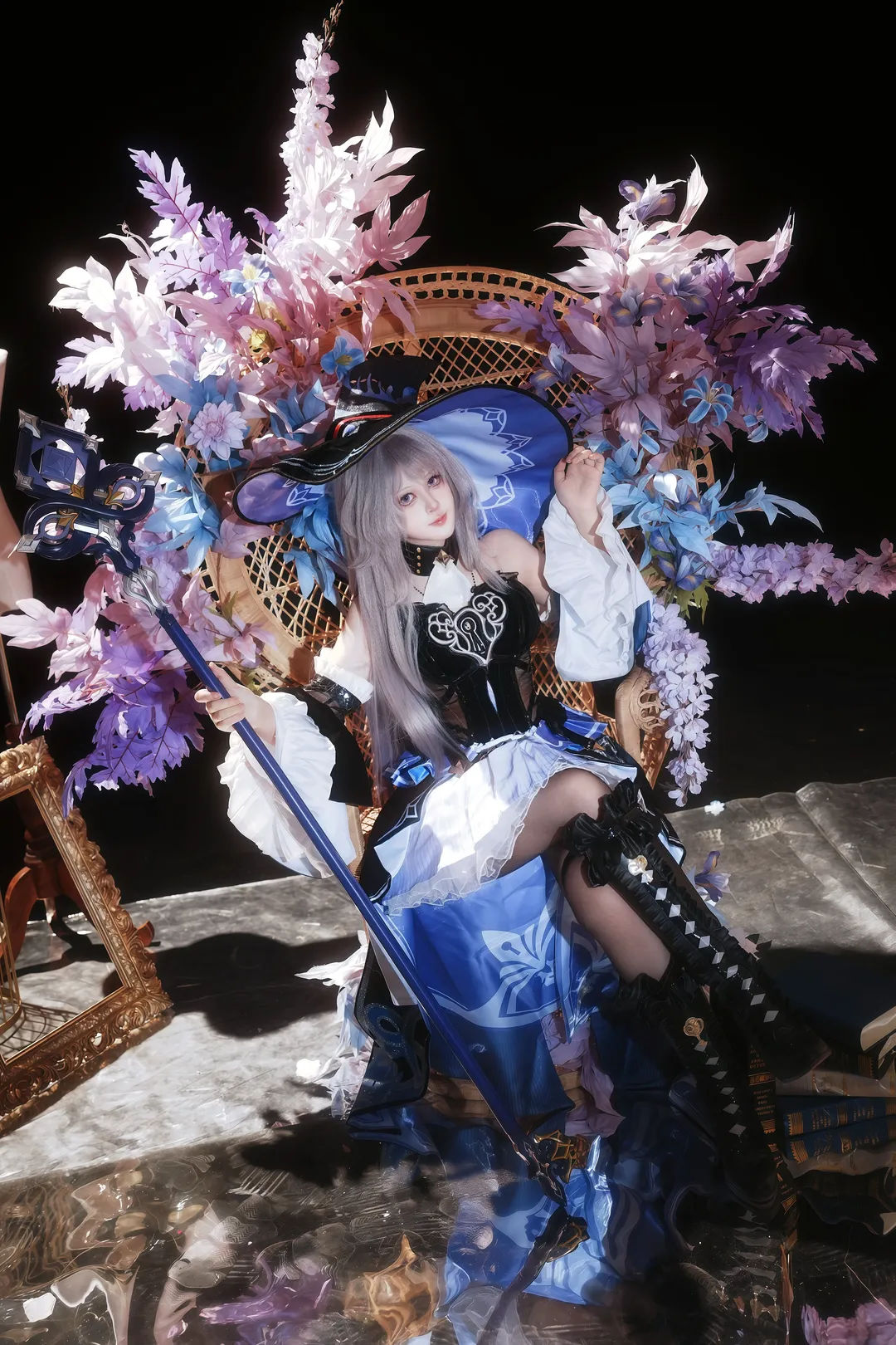 崩坏星穹铁道, 大黑塔cos, cosplay摄影, 魔女装扮, 棚拍日常