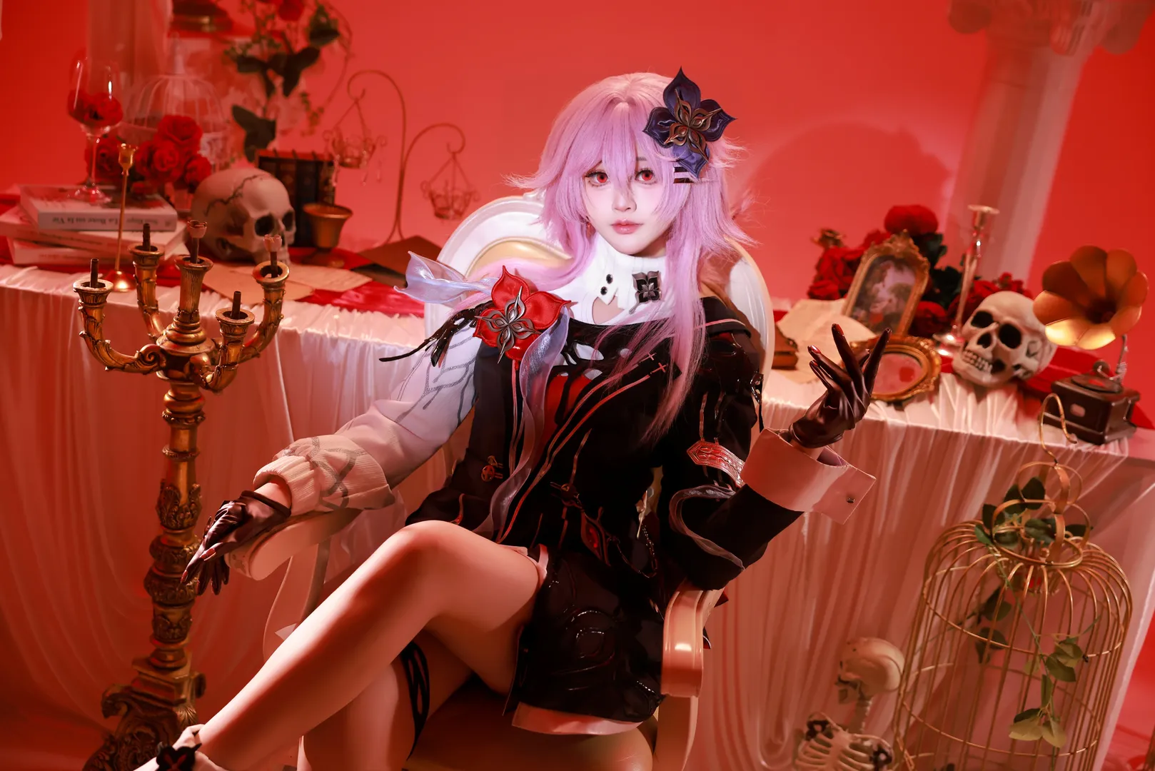 角色还原, 崩坏星穹铁道, 长夜月cos, cosplay摄影, 哥特暗黑