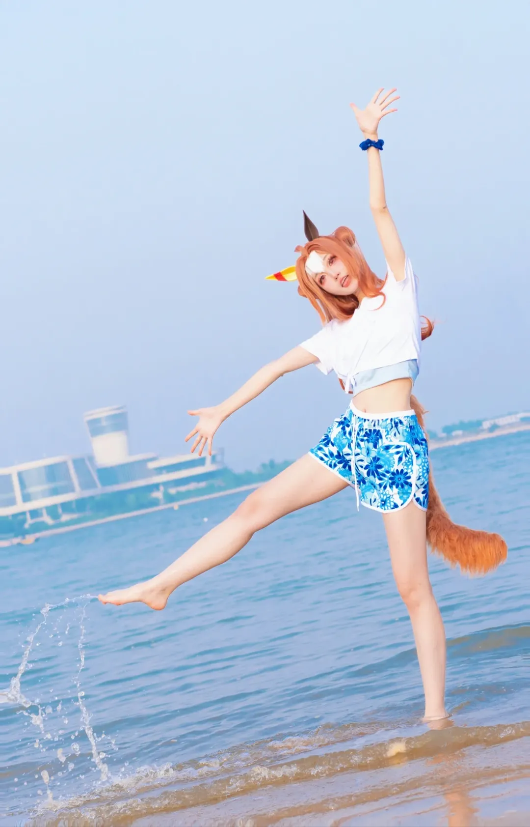 夏日穿搭, 海边写真, cosplay摄影, 赛马娘, 小林历奇cos - 第1张