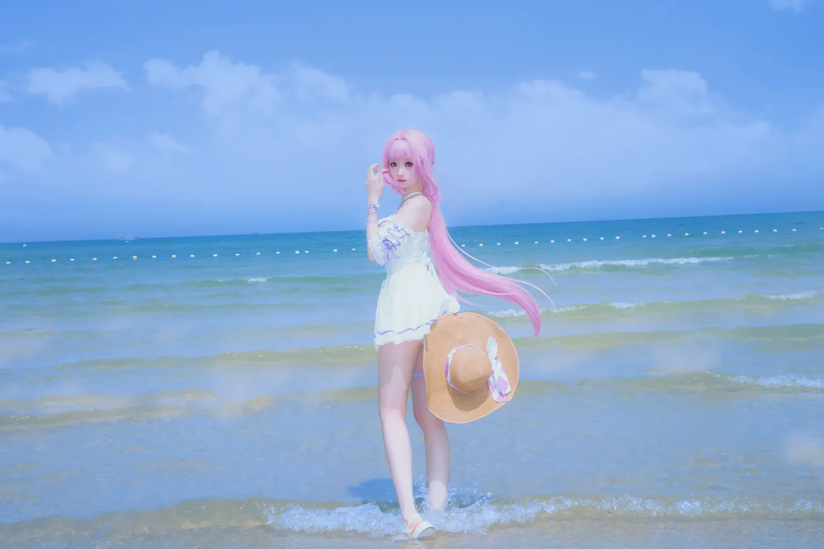 爱莉希雅cos, 崩坏3, 二次元, 海边摄影, 夏日cos - 第2张