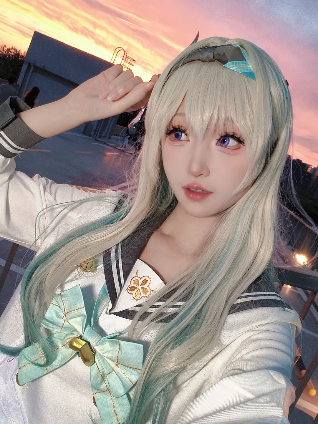 崩坏星穹铁道, 流萤cos, 二次元cos, 流萤jk, 晚霞写真 - 第2张