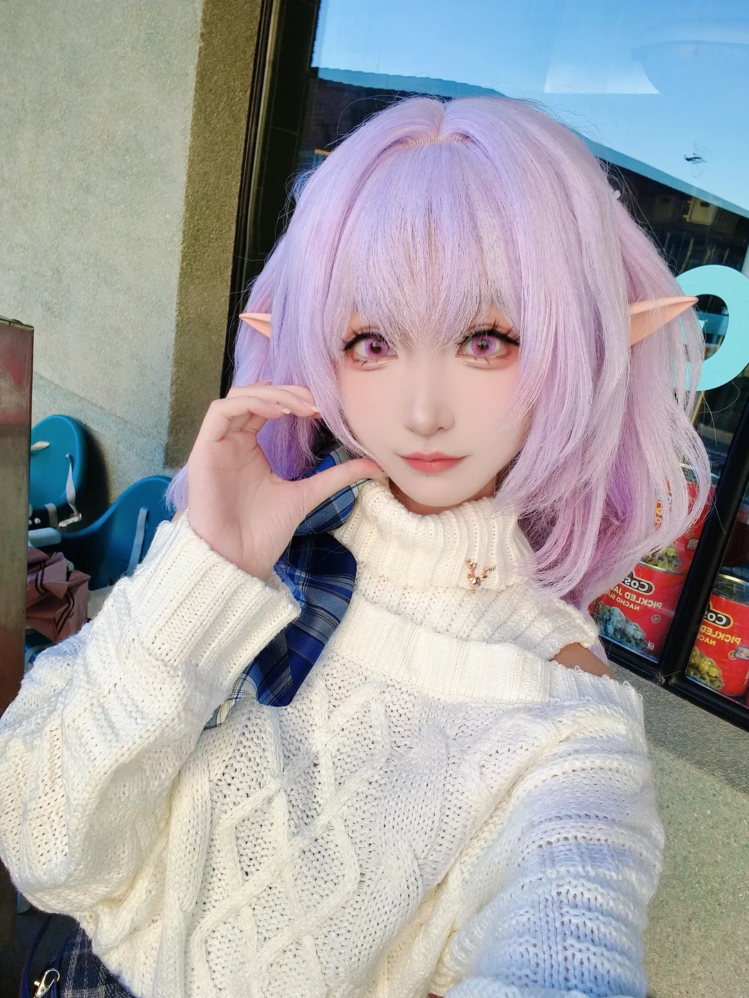 崩壊：スターレイル, キャストリス コスプレ, ロケーション撮影, エルフ耳スタイル, オフショルダーセーター - 2枚目