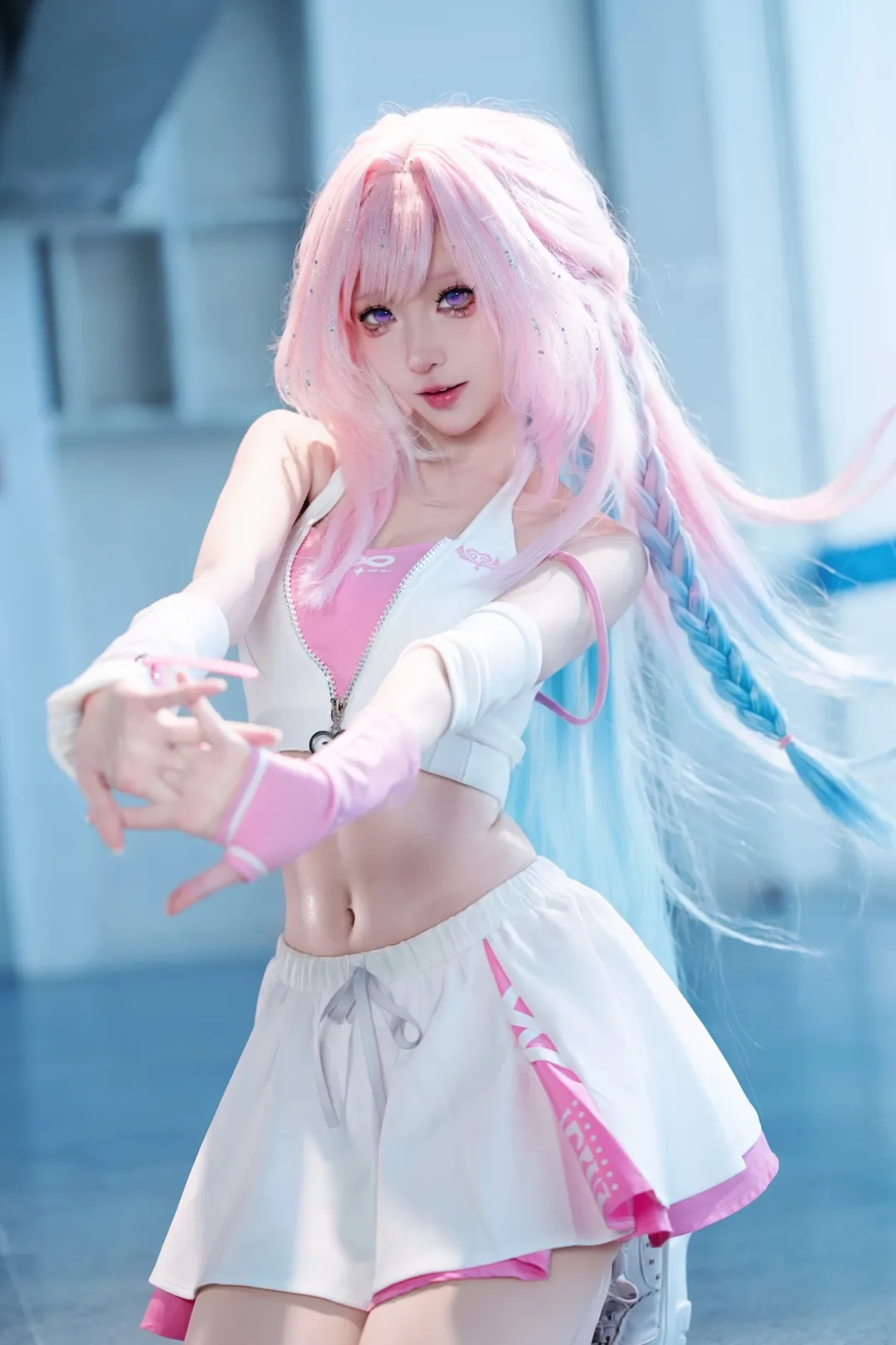 昔涟cos, 崩坏星穹铁道, 粉色假发, 运动系cosplay, 安踏联名 - 第1张